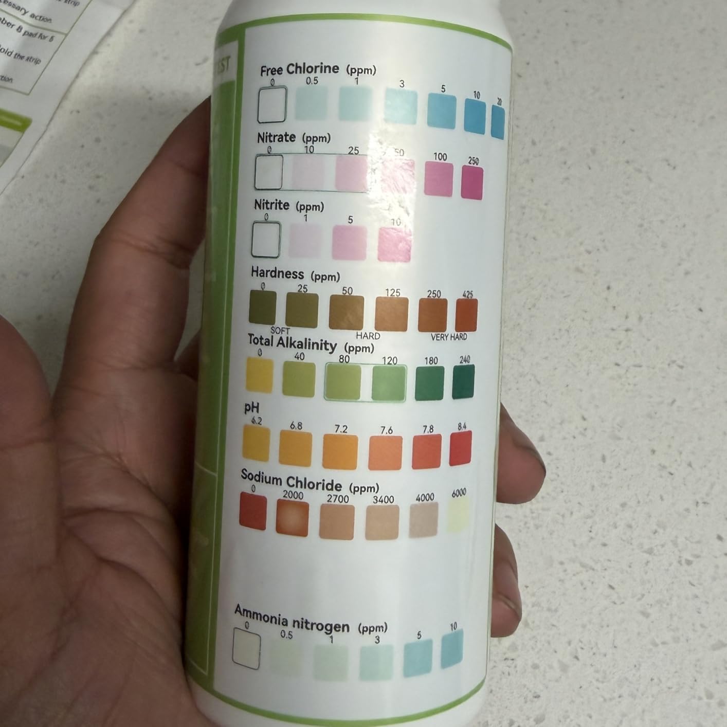 AAwipes Aquarium Ammonia Test Strips 8-in-1 |100 Strips | Quick & Accurate Water Testing for Freshwater & Saltwater Tanks -Test pH, Carbonate, Alkalinity, Hardness, Chlorine, Nitrite, etc. (K02-100) customer photo 1