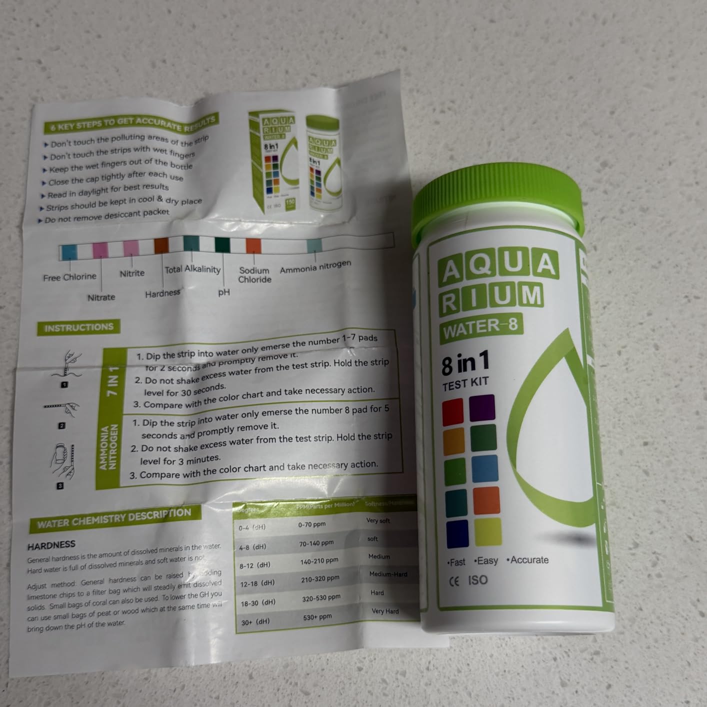 AAwipes Aquarium Ammonia Test Strips 8-in-1 |100 Strips | Quick & Accurate Water Testing for Freshwater & Saltwater Tanks -Test pH, Carbonate, Alkalinity, Hardness, Chlorine, Nitrite, etc. (K02-100) customer photo 2