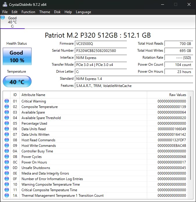 Patriot Memory P320 128GB Internal SSD - NVMe PCIe Gen 3x4 - M.2 2280 - Solid State Drive - P320P128GM28 customer photo 1