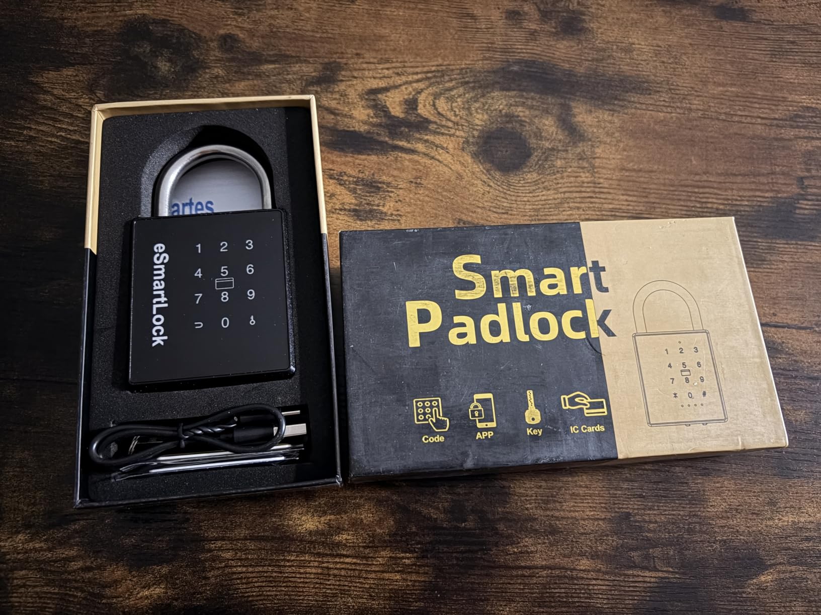 Pothunder Heavy Duty Smart Padlock, Gate Lock Padlock with Key Code and RFID, Outdoor Weatherproof Biometric Digital Lock for Gate, Sheds, Fence, Garage, Locker, Storage Unit customer photo 1