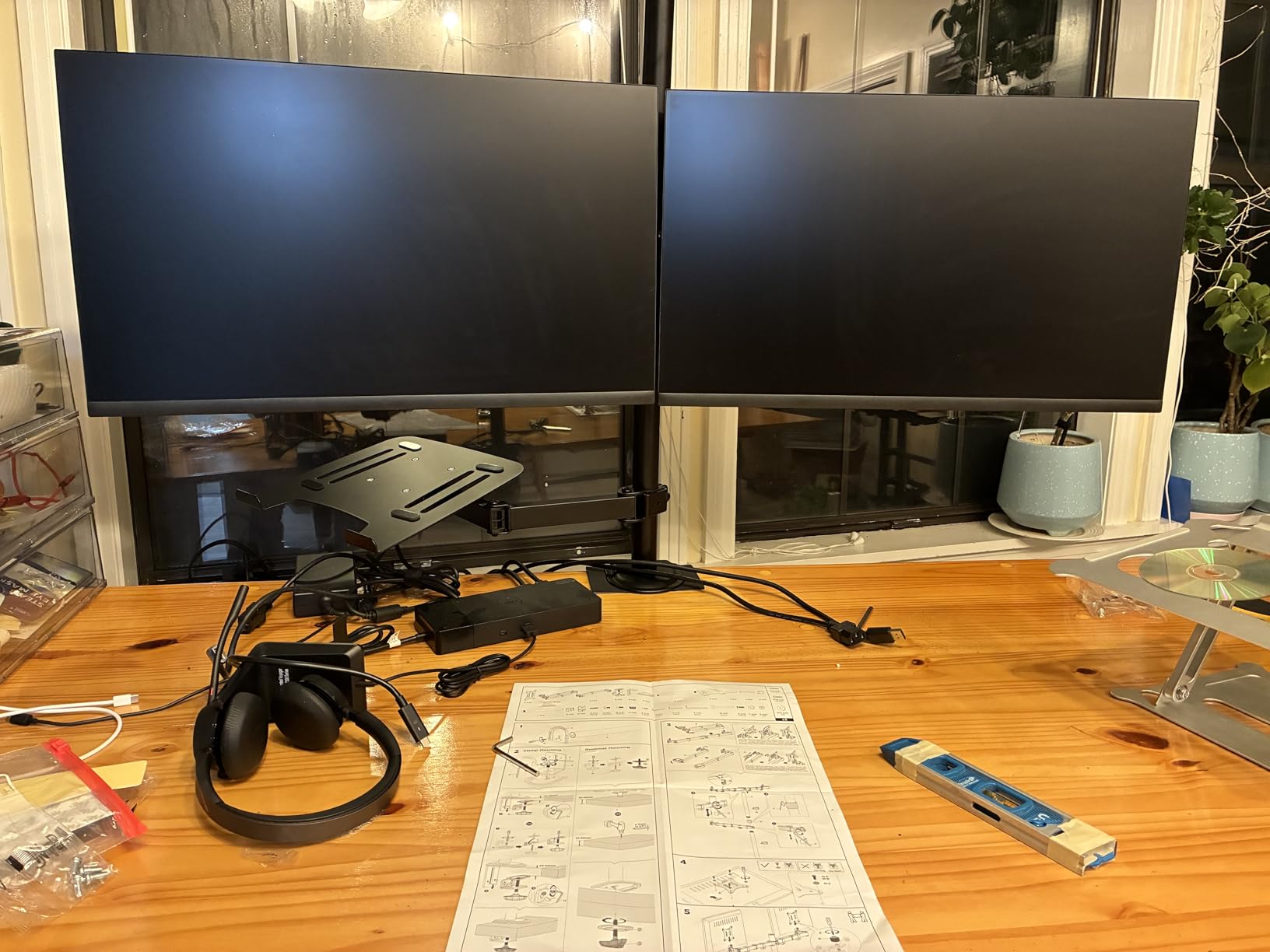 Dual Monitor Stand and Laptop Mount Fit Two 17 to 32 Inch Monitor and 10 to 17 Inch Laptop, Extra Tall Adjustable Stand customer photo 2
