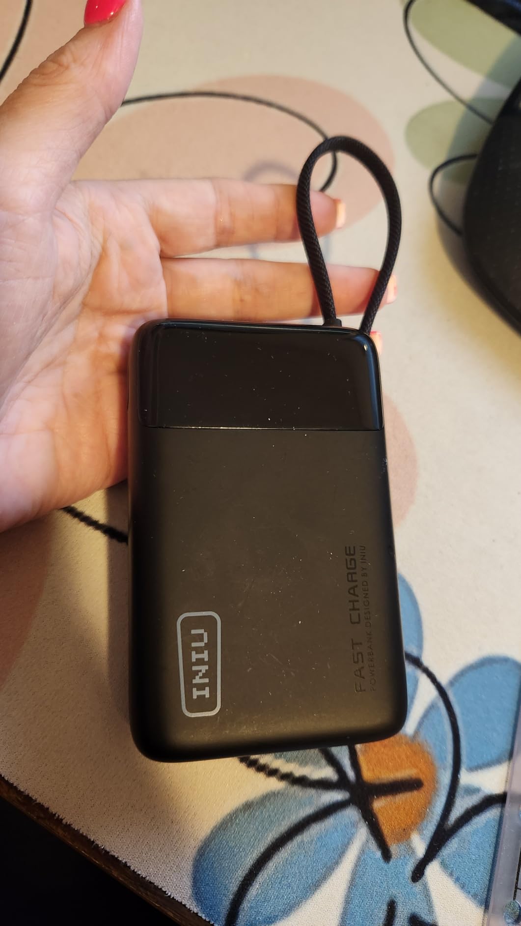 INIU 20000mAh Power Bank, Small Portable Charger, 45W PD Fast Charging Battery Pack with Build in USB-C Cable, Travel Phone Charger for iPhone 17 16 15 14 13 Air Samsung S25 S24 Google iPad Xiaomi etc customer photo 1