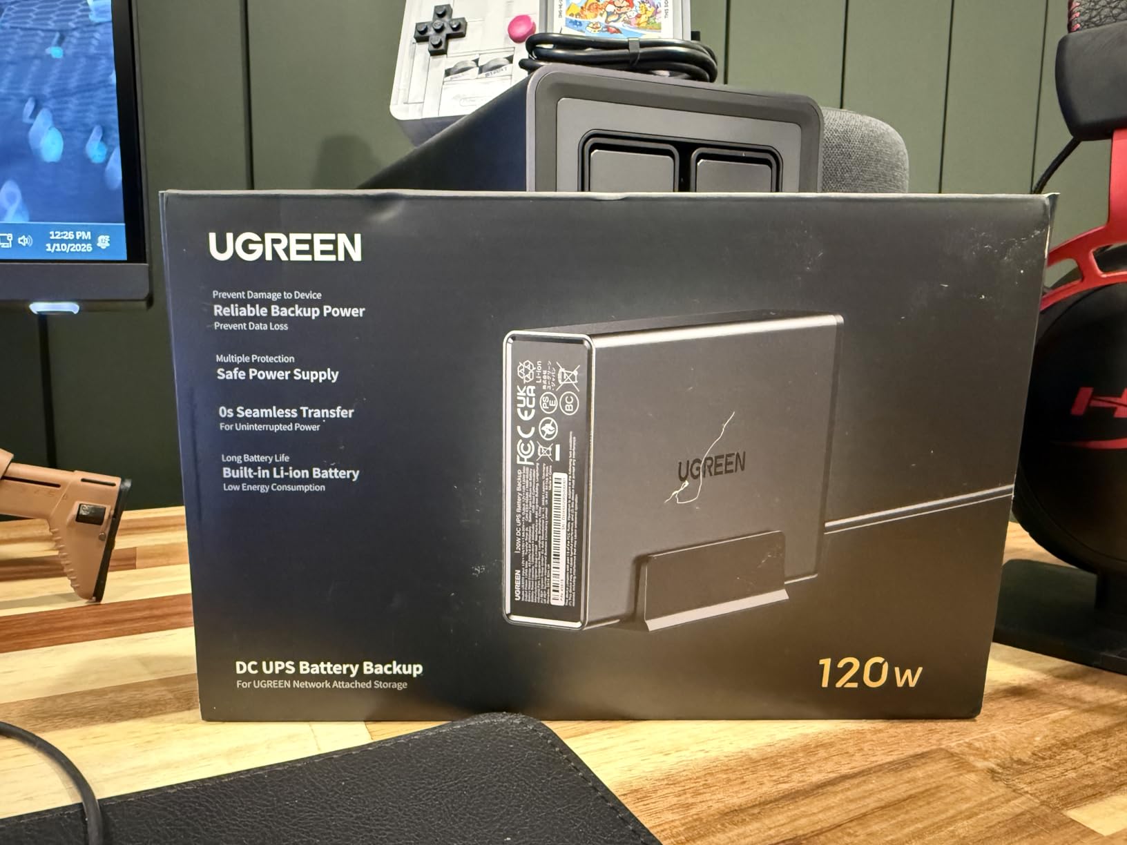 NAS UPS, 120W DC Battery Backup & Surge Protector, 12000mAh Uninterruptible Battery Power Supply Only Compatible for DH2300, DH4300 Plus, DXP2800, DXP4800,DXP4800 Plus,DXP4800 Pro,DXP480T Plus customer photo 2