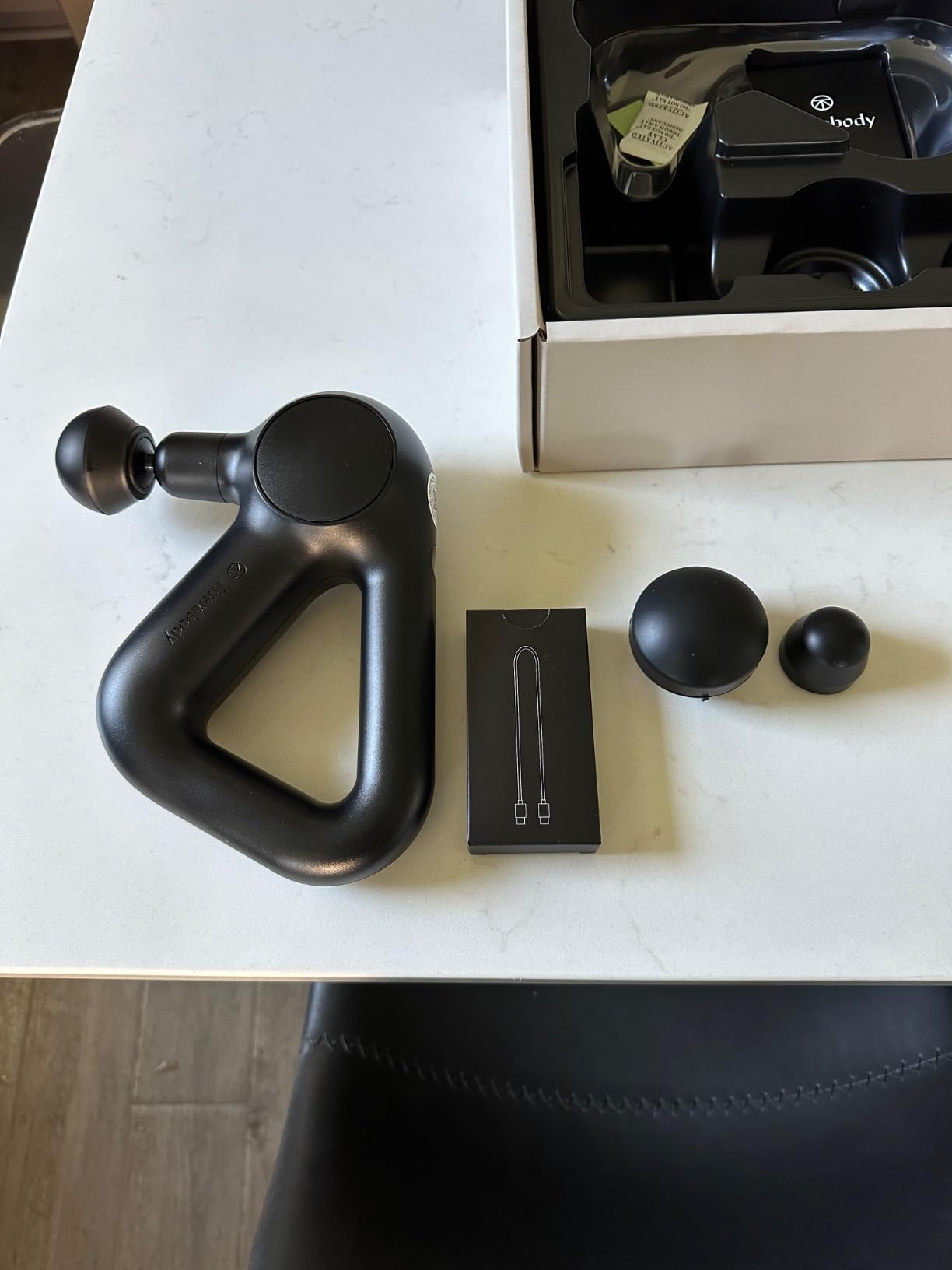 TheraGun Therabody Relief - Quiet Deep Tissue Therapy Massage Gun - Bluetooth Enabled, Electric Percussion Massage Gun (Black) customer photo 2