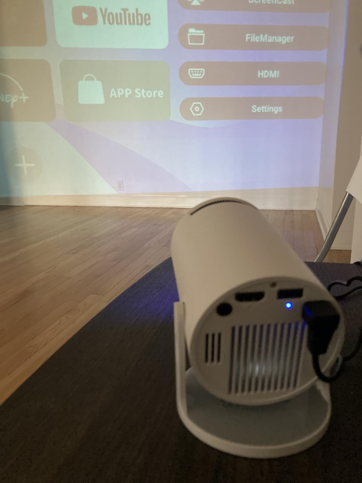 Mini Portable Projector 4K WiFi 6 BT 5.2 Upgraded Portable Projector Full HD Supported for Phone /PC /TV /HDMI /PS5 /Laptop Auto Keystone Home Theater 180° Rotation [Built-in App] White customer photo 1