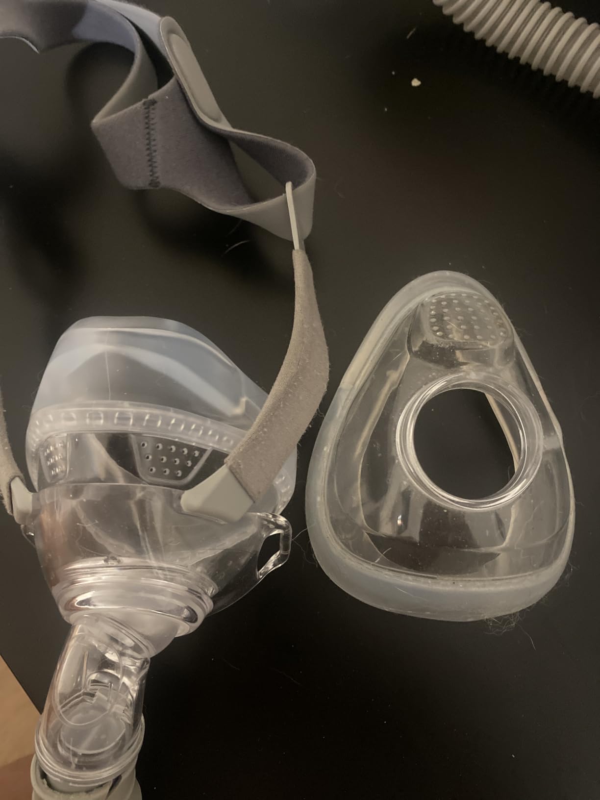 CPAP Mask, Universal Full Face CPAP Masks Replacement Set, Soft Silicone CPAP Full Cover Assembly Kit, Comfort Series Nasal CPAP MASK with Headgear, Elbow and Cushion, L Size customer photo 2