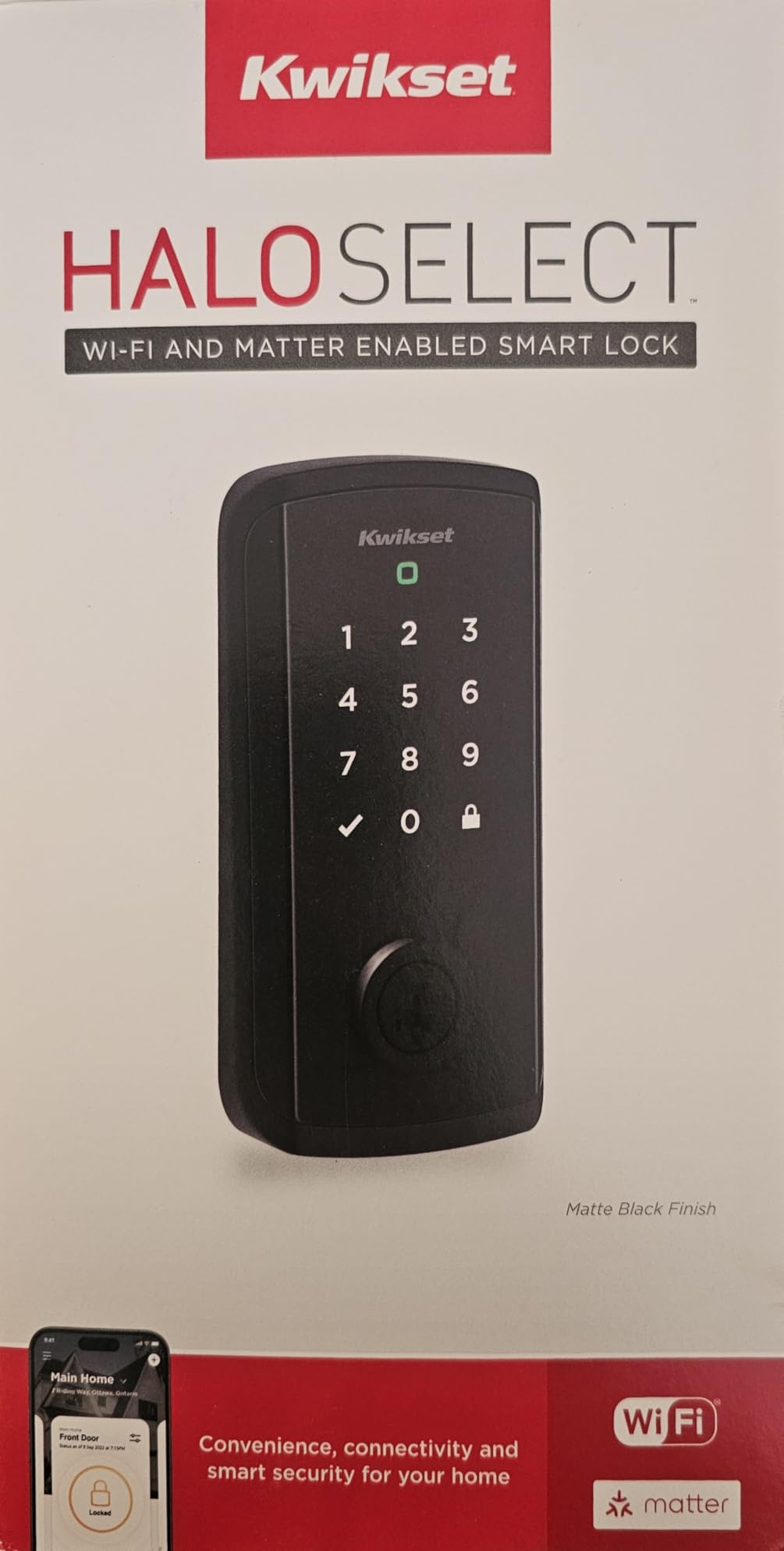 Kwikset Halo Select Smart Lock Keyless Entry Door Lock Wi-Fi and Matter Enabled Deadbolt No Hub Needed, Geofence Auto-Unlock, Grade AAA Certified, Easy Install, Matte Black Lifetime Finish Warranty customer photo 1