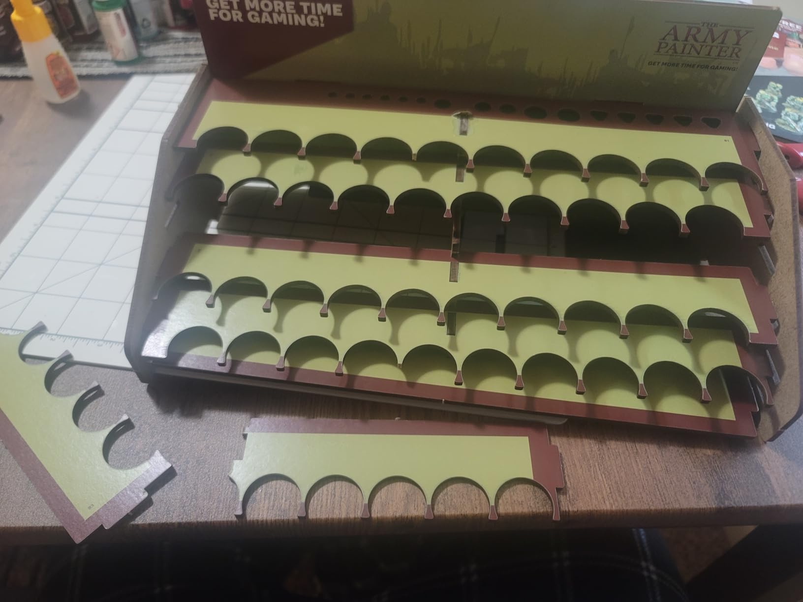 The Army Painter, Paint Station, Storage for 50 Warpaints Fanatic, Speedpaint & Warpaints Air Acrylic Paints, incl. Storage for Brushes and 100 sheets - Rack for Miniature Painting customer photo 2