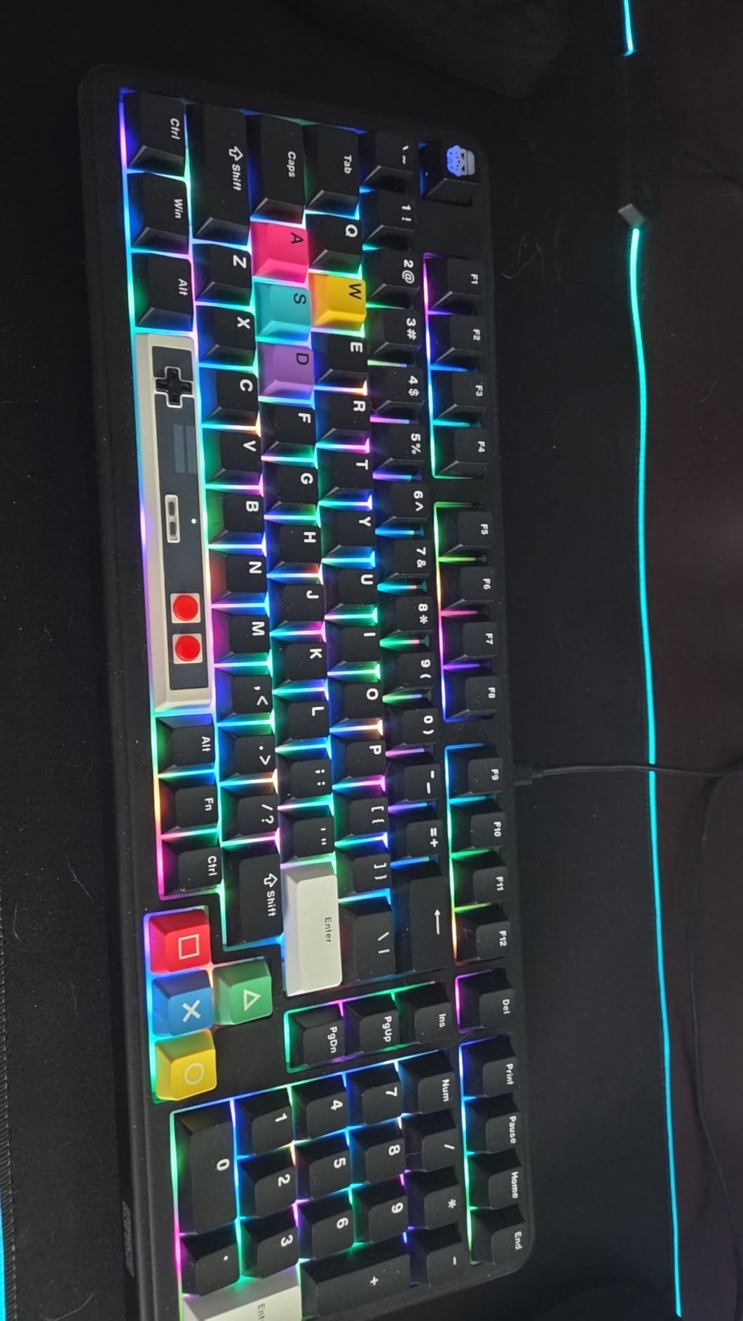 EPOMAKER TH99 Tri-Mode Wireless Mechanical Keyboard with 8000mAh Battery, Hot Swappable Custom RGB Gaming Keyboard with Numpad, Gasket Creamy for PC/Mac/Office (Blue&White, Creamy Jade) customer photo 2