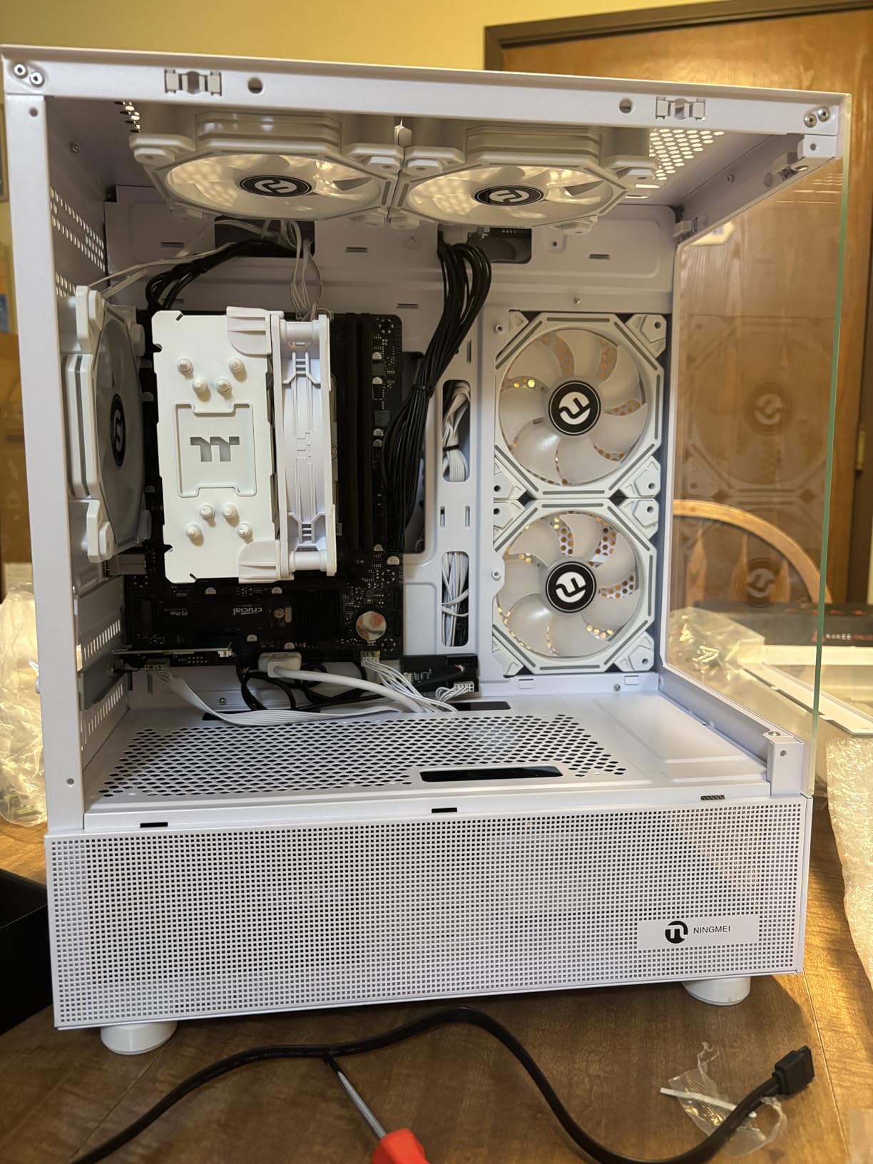 Gaming PC Desktop Computer, AMD Ryzen 5 5600GT 16GB RAM 1TB NVMe SSD, Prebuilt Tower PC with Integrated Graphics, ATX 3.0 Power, RGB Cooling Fans, Windows 11 Home for Home Office, and student(Black) customer photo 1