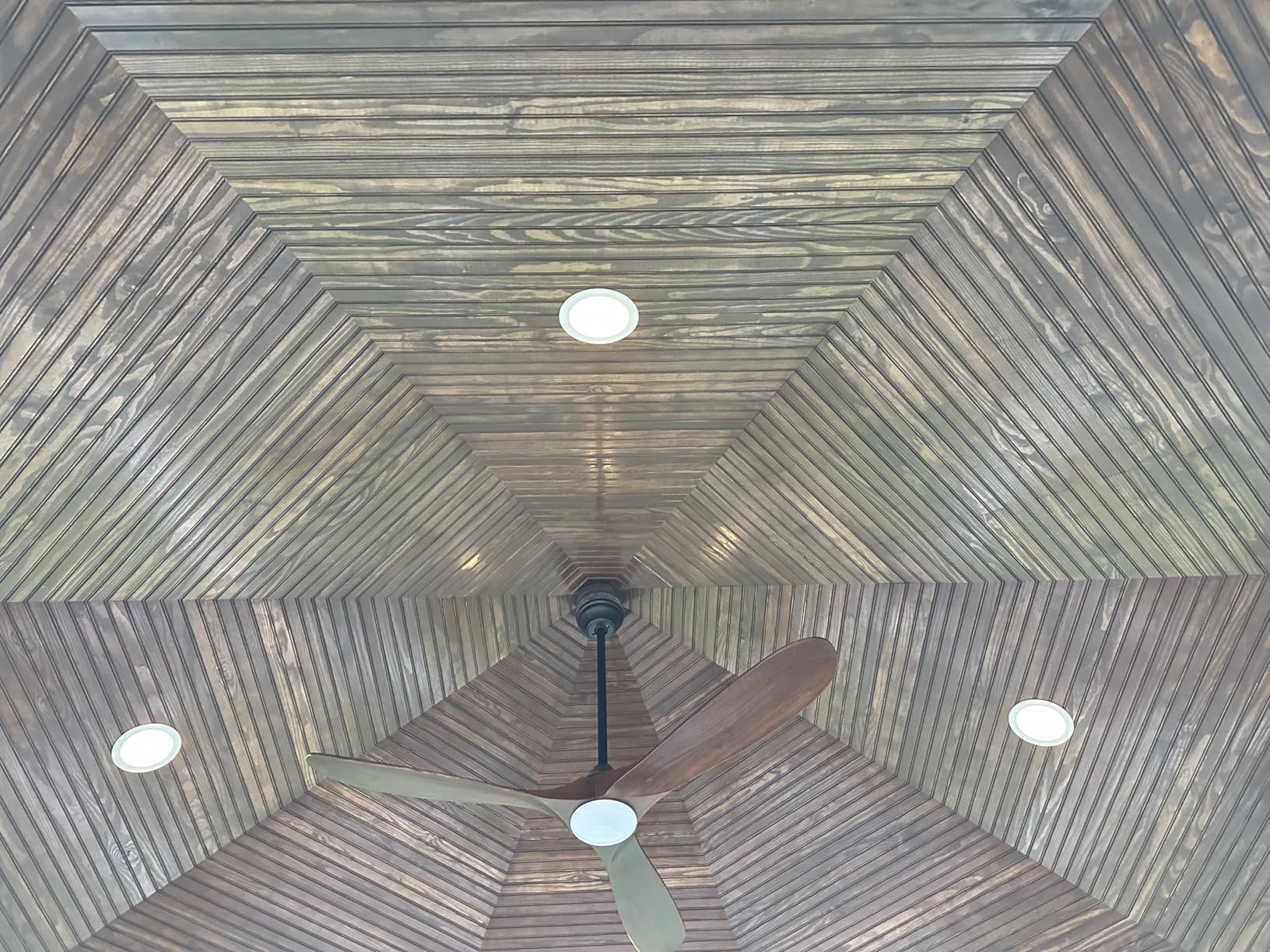 52 Inch Smart Ceiling Fan with Lights, Outdoor Ceiling Fans for Patios Damp Rated, 3 Blades Propeller Walnut Wood Farmhouse Ceiling Fan customer photo 2