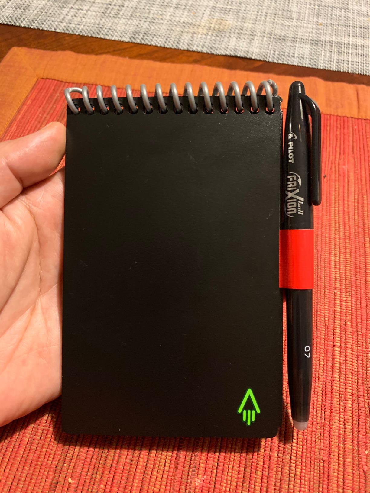Rocketbook Mini Reusable Smart Notepad, Pocket Size Notebook 3.5x5.5, Gray - Dotted Pages, App-Connected, Erasable, Ideal for On-The-Go List Taking customer photo 2