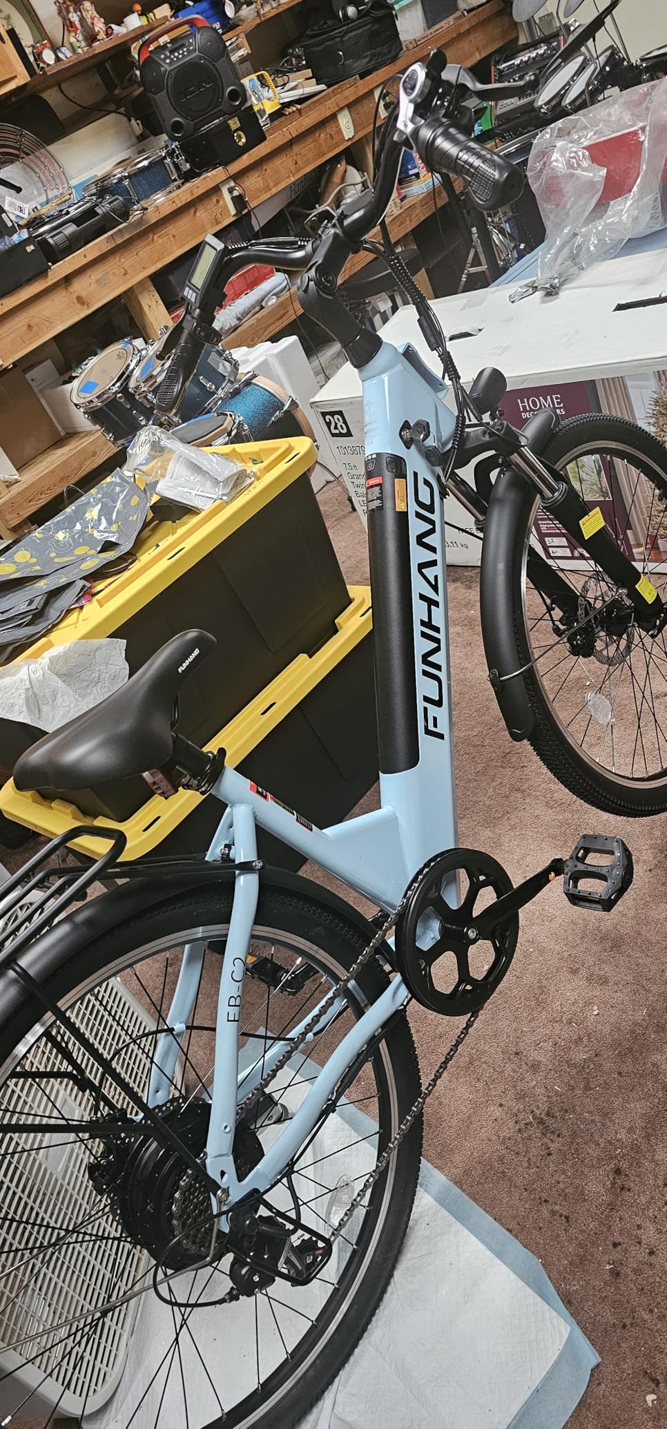 Funhang Electric Bike for Adults, 1000W Peak Ebike, 50Miles 20MPH Step Thru Electric Bicycle, 26