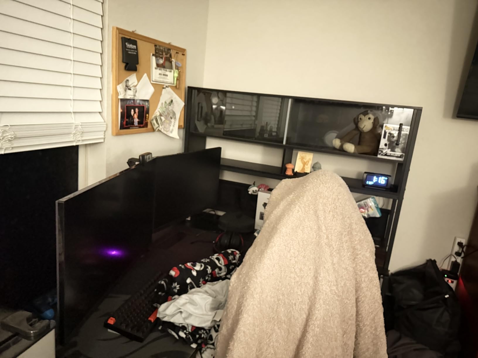 SEDETA L Shaped Gaming Desk with 2 Drawers and Bookshelf, Home Office Computer Desk with LED Light, Glass Cabinet and Storage Bag customer photo 2