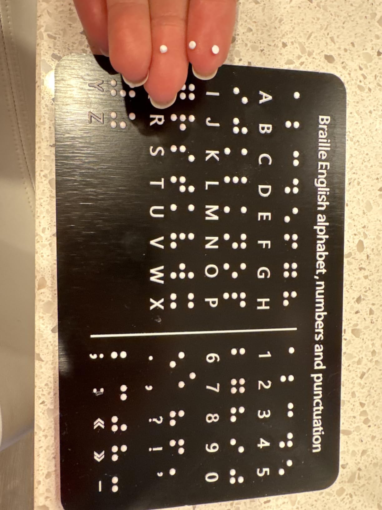 Braille Alphabet Board, Braille Alphabet Board with Raised Dots Numbers & Punctuation Learning Letter Fingerboard for Beginners Teaching Aid Blind Children (Horizontal) customer photo 2