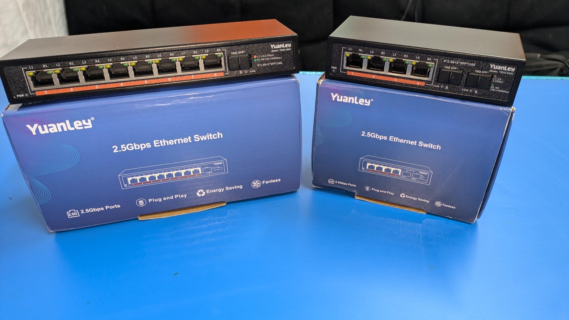 10Gb Ethernet Switch Unmanaged with 2 x 10Gbe RJ45 Ports, 4 x 2.5G Base-T Ports, Plug and Play, VLAN, Wall Mount, YuanLey 6-Port 10 Gigabit Network Switch customer photo 1