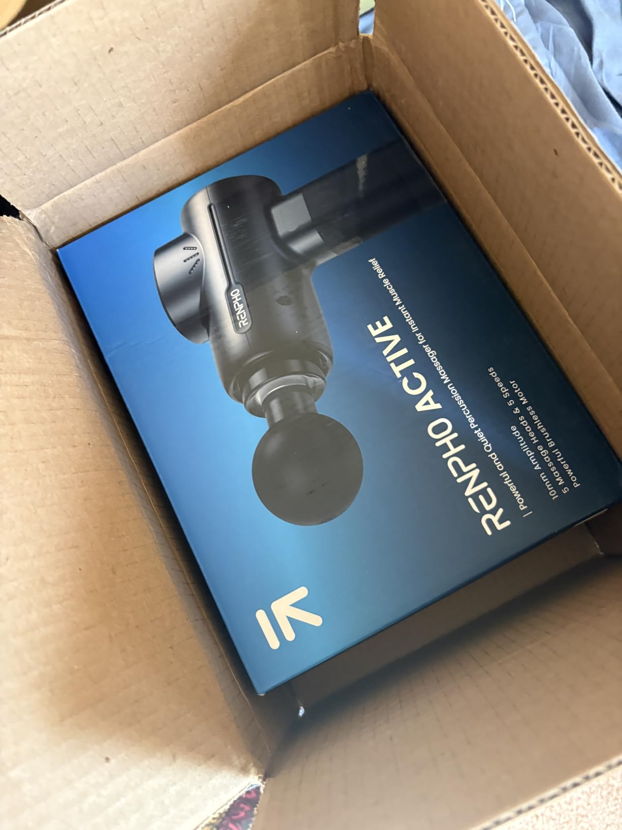 RENPHO Active+ Percussion Massage Gun, 5 Adjustable Speeds for Back, Neck, Muscle Recovery - App Controlled Guided Courses, Carry Case customer photo 1