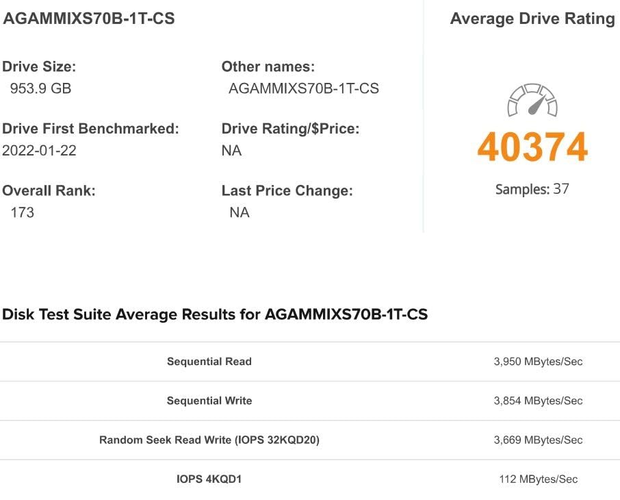 XPG 1TB Mars 980 Blade PCIe 5.0 NVMe M.2 2280 Internal Solid State Drive - Up to 14,000 MB/s Read, PCIe Gen5 x4 SSD customer photo 1