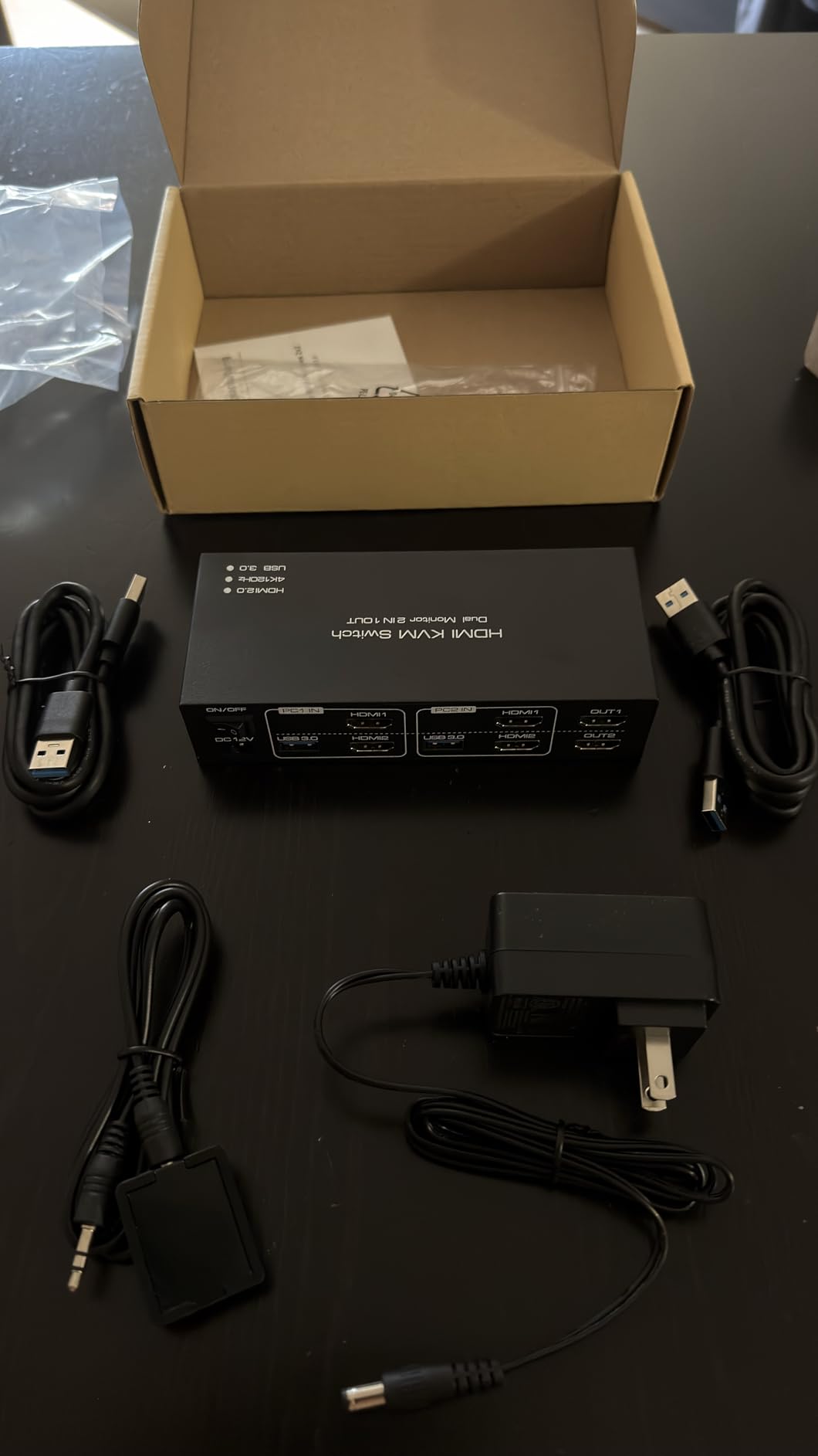 4K@120Hz KVM Switch 2 Monitors 2 Computers 8K@60Hz HDMI KVM Switch Share Dual Monitor and 4 USB Devices Support Extended/Copy Mode with USB 3.0 Cables and Extended Controller customer photo 1