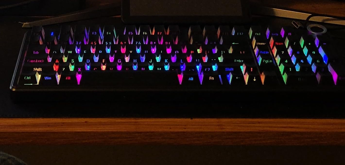 AULA F99 Pro Wireless Mechanical Keyboard-Silent Version,BT5.0/2.4GHz/USB-C Hot Swappable Custom Keyboard,Gasket Structure,Pre-lubed Linear Switches RGB Backlit Computer Gaming Keyboards,White customer photo 2