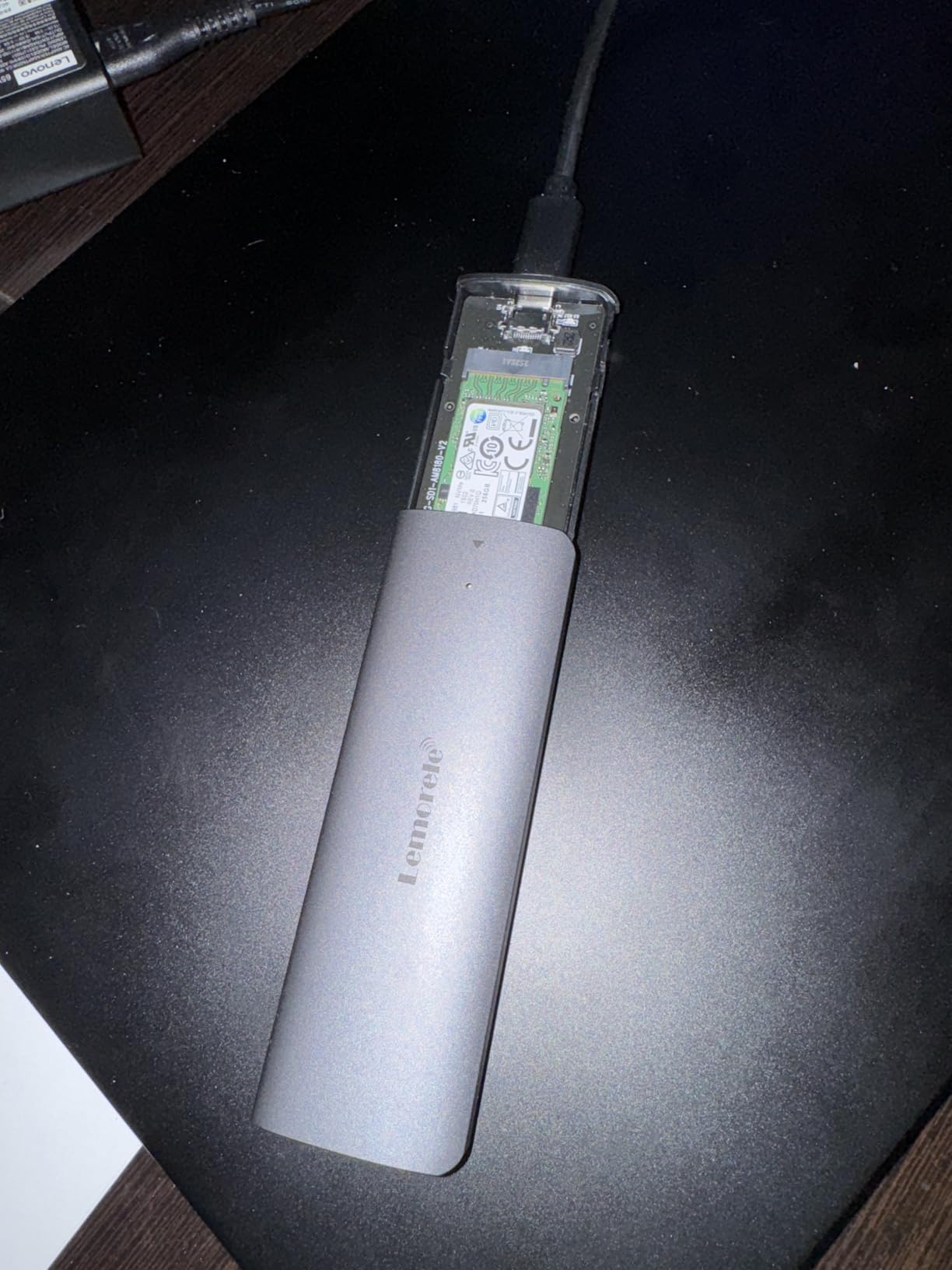 Lemorele Aluminum M.2 NVMe Enclosure, USB 3.2 Gen2 10Gbps Tool-Free, SSD Enclosure for NVMe PCIe M-Key, Nvme USB Adapter Support UASP Trim for 2280 2260 2242 2230 customer photo 2