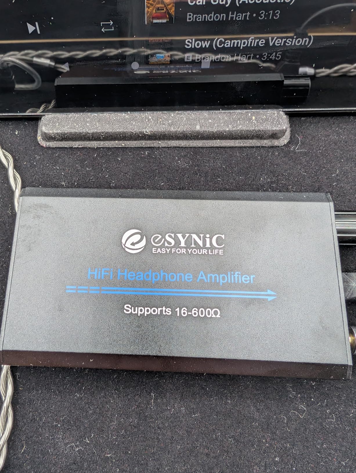 eSynic 16-600Ω Headphone Amplifier Portable - HiFi 3.5MM Audio Headphone Amp Rechargeable with 2-Stage Gain Switch-Aluminum Alloy Case &12H Playtime customer photo 2