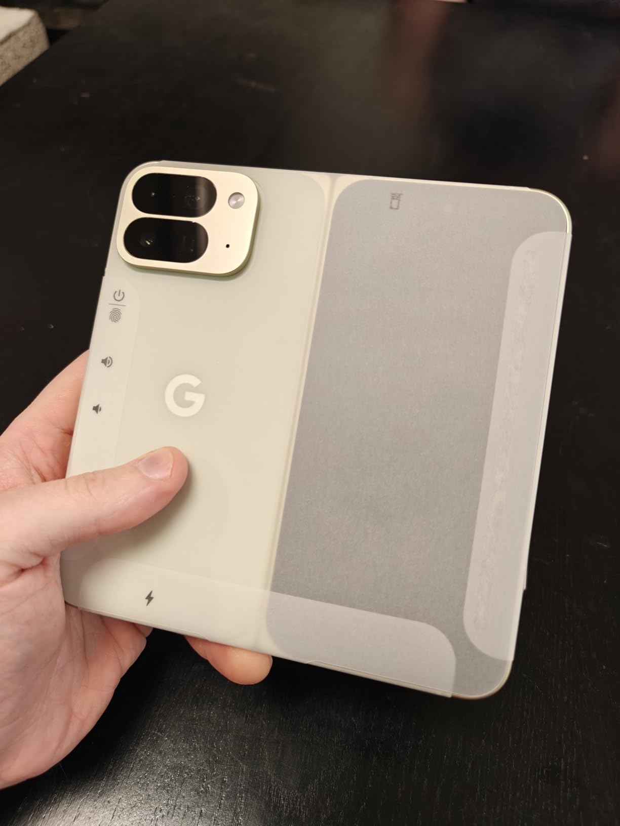Pixel 10 Pro Fold - Unlocked Android Smartphone with Gemini, Your AI Assistant - Advanced Triple Rear Camera System - 24+ Hour Battery - Foldable Display - Hands-Free Video - Moonstone - 256 GB customer photo 1