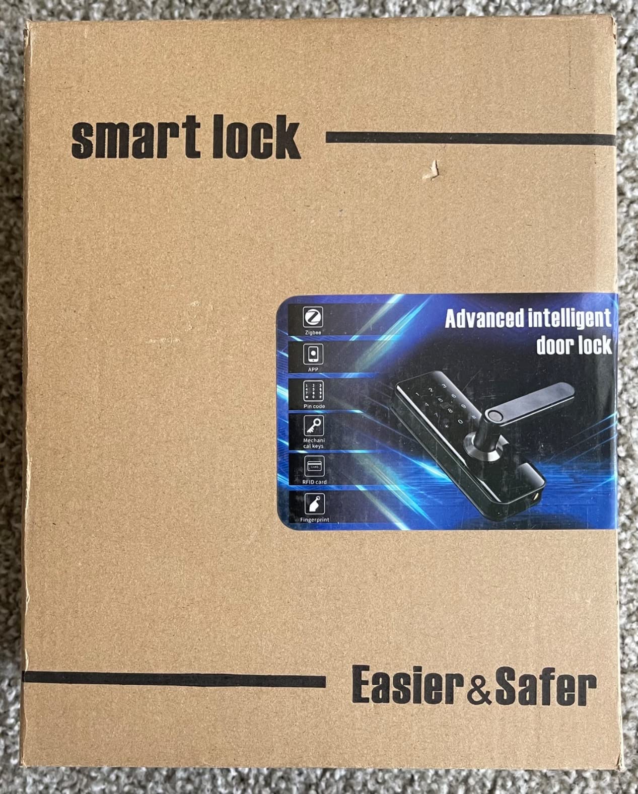 eLinkSmart Slim Keypad Door Lock Built-in WiFi Fingerprint Keyless Entry Mortise Smart Lock for Sliding Patio Glass Door, 2885 Hook Latch, Fits 22-110mm Door Thickness, Tuya App customer photo 2