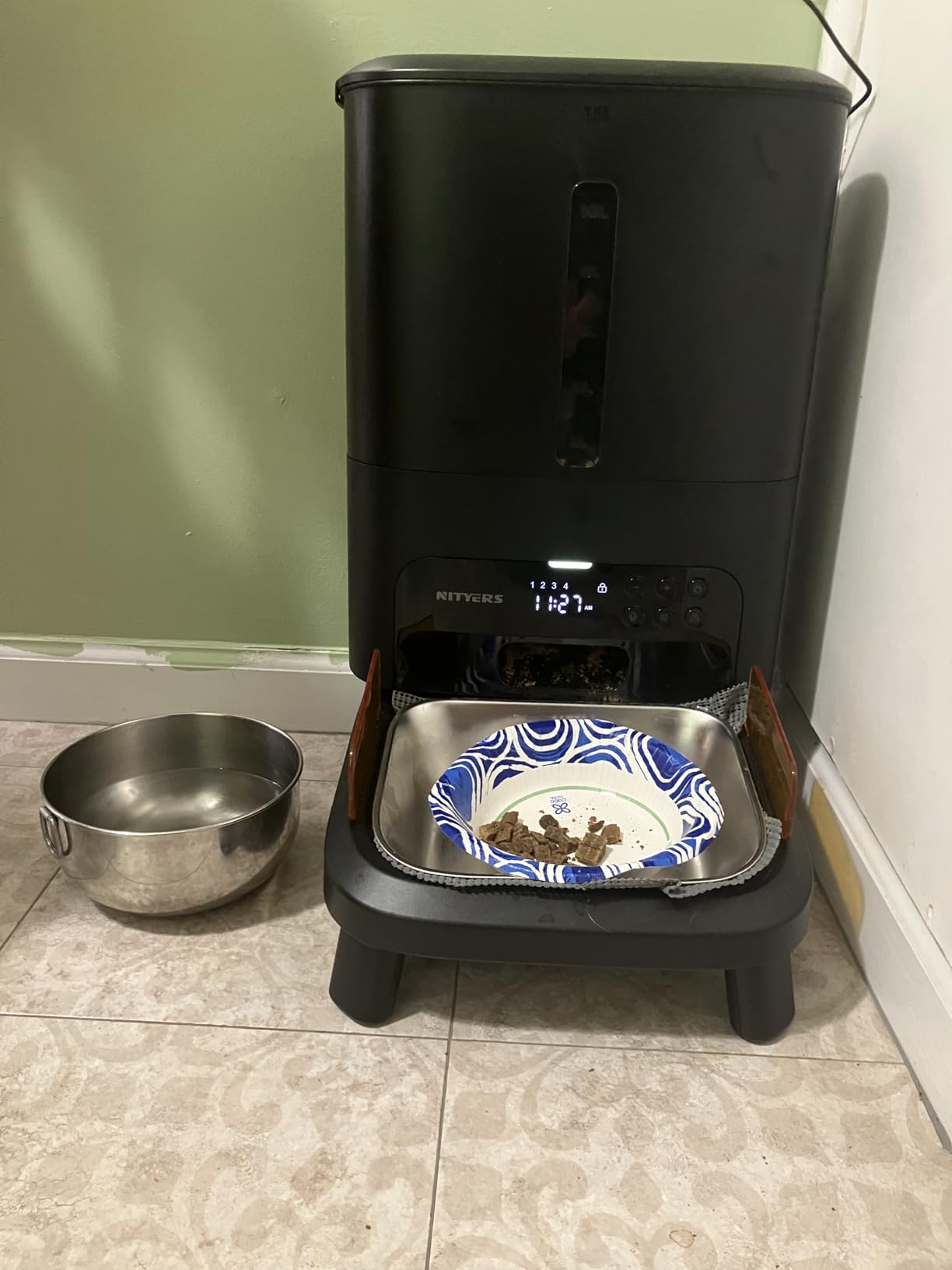 Automatic Dog Feeder for Large Breed - 15L/63 Cups Anti-Clog Dog Food Dispenser for 2-23mm Kibble, Elevated Stand, Large Food Tray, Dual Power, Up to 50 Portions 6 Meals Per Day customer photo 2
