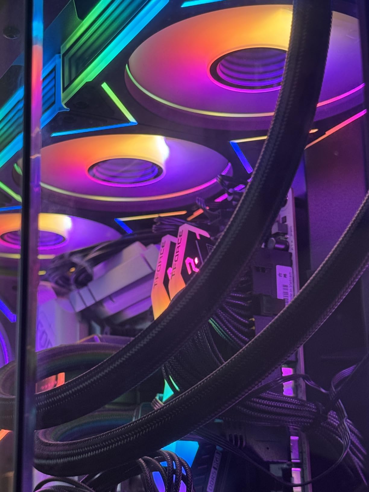 7 Pack ARGB Fans, 4 Forward Fan +3 Reverse Fans, Intelligent Temperature Control (PWM), Fan Speeds Up to 1550 RPM with 28 LED Lights, 120mm RGB Cooling customer photo 1