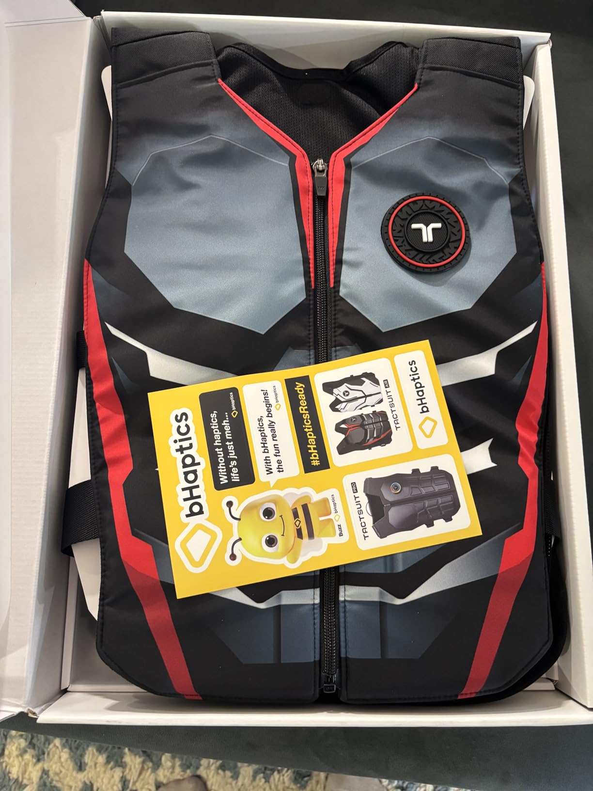 bHaptics Starter Bundle Onyx - TactSuit Air Onyx, TactSuit Sleeve Bundle for The Complete immersive VR, PC, Flatscreen, Sim Racing Experience customer photo 2