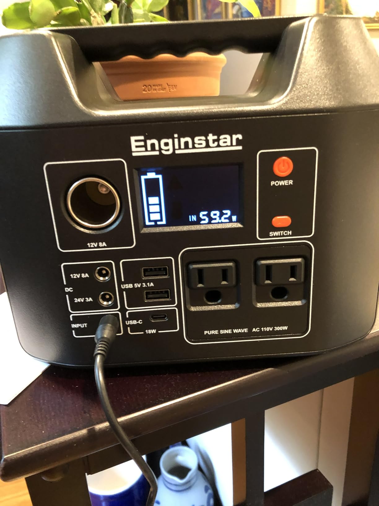 EnginStar Portable Power Station 300W 296Wh Battery Bank with 110V Pure Sine Wave AC Outlet for Outdoors Camping Hunting and Emergency, 80000mAh Backup Battery Power Supply for CPAP customer photo 2