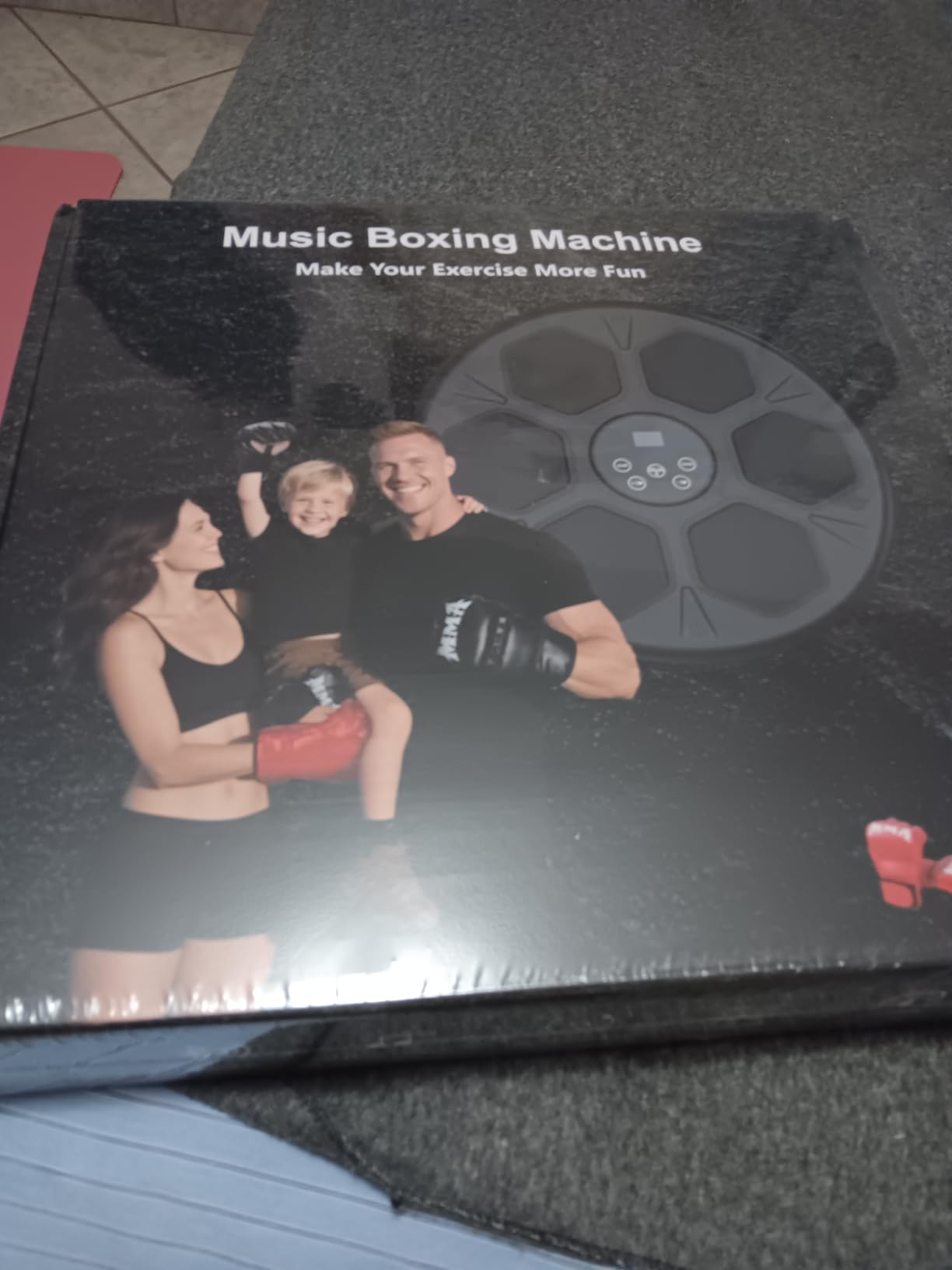 GAINO Music Boxing Machine, Smart Bluetooth Boxing Machine for Adults & Kids with 2 Boxing Gloves, 12 Modes/Speeds, Wall Mounted Music Boxing Workout Equipment for Home Office Gym(Black) customer photo 2