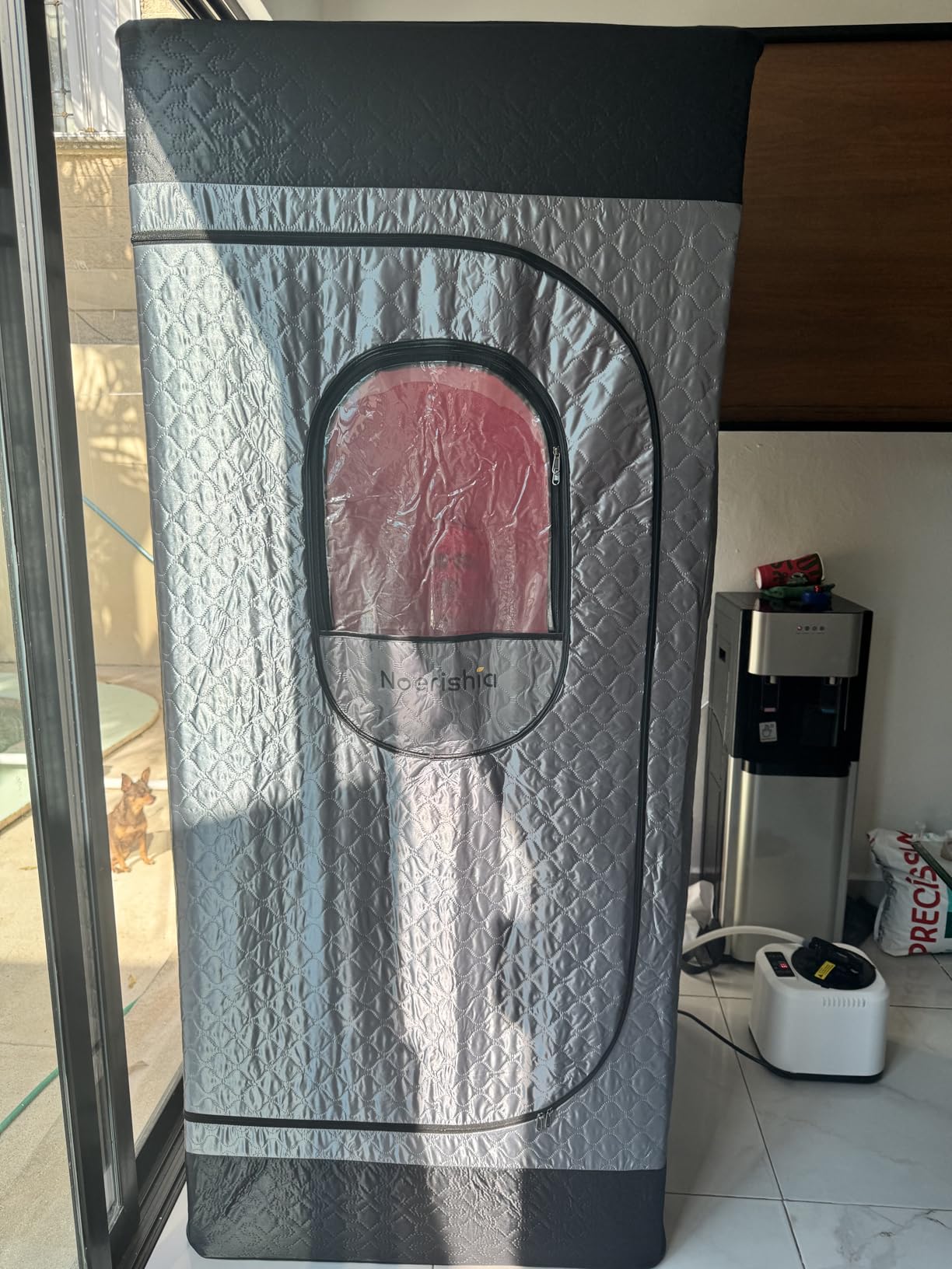 Portable Infrared Sauna Box for Home, Steam Sauna Tent with 660nm & 850nm Red Light Therapy, 3L 1200W Steamer, Oversized Folding Chair, 9 Heat Levels & 99-Min Timer for Home Spa Relaxation customer photo 1