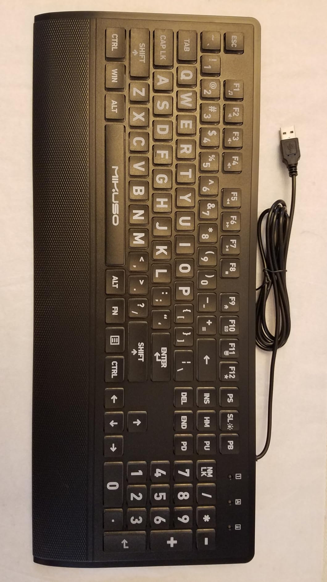Large Print Backlit Keyboard - High Visibility Big Letter Keyboard for Seniors and Visually Impaired, Wired USB with light up and Comfortable Wrist Rest, Full Size Keyboard for PC,Laptop(No Glare) customer photo 2