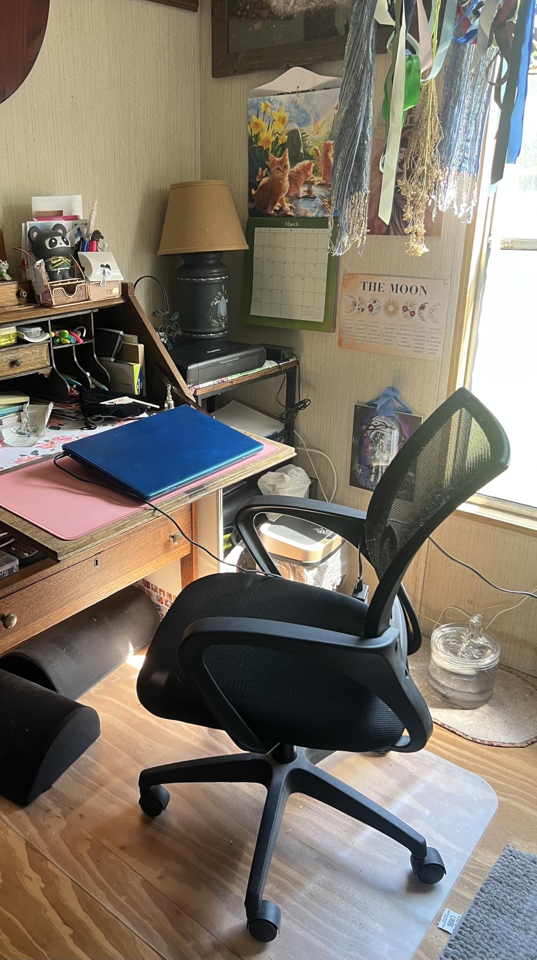 BestOffice Ergonomic Office Chair, Mid-Back Swivel Desk Chair with Breathable Backrest & Lumbar Support, Adjustable Height, Rolling Wheels customer photo 1