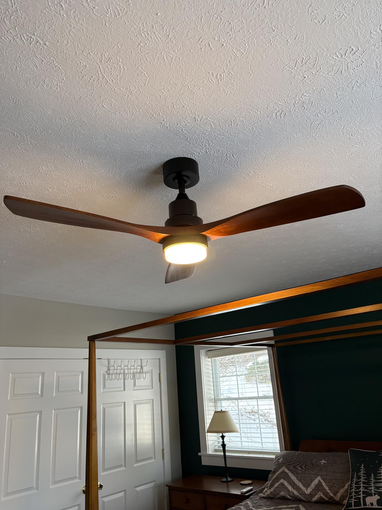 Sofucor Smart Ceiling Fan with Light, 52 Inch Solid Wood Ceiling Fans with Lights and Remote, Work with Alexa/Google customer photo 2