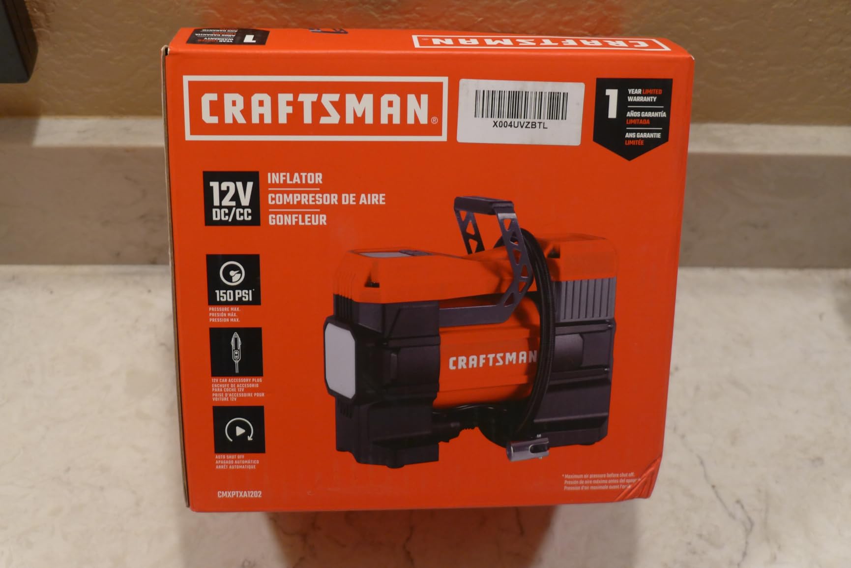 CRAFTSMAN 12V Tire Inflator Portable Air Compressor, Up to 150 PSI with Digital Gauge & Auto Shut-Off, LED Light, 12V DC Car Plug Compact Air Pump for Car Tires, Bikes & Sports customer photo 1