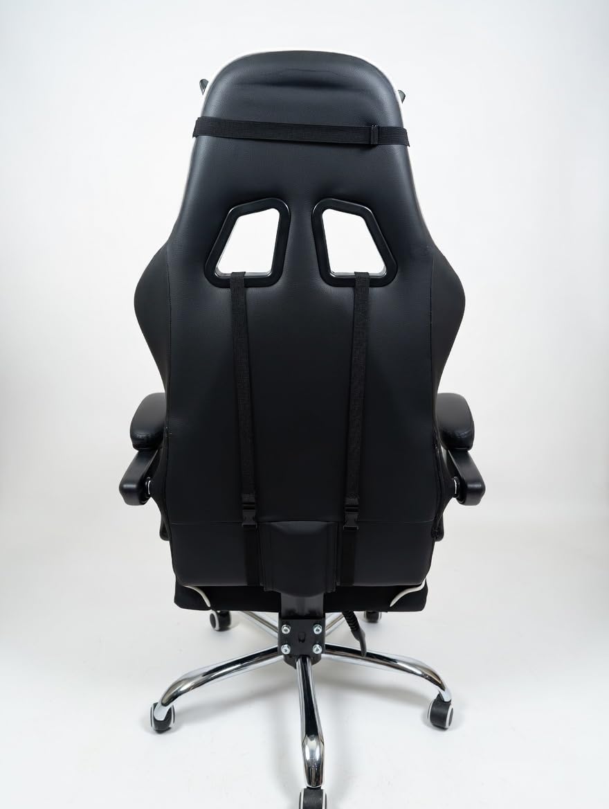 GTPLAYER Gaming Chair, Computer Chair with Footrest and Lumbar Support, Height Adjustable Game Chair with 360-Swivel Seat and Headrest for Office or Gaming (Pearl White) customer photo 1