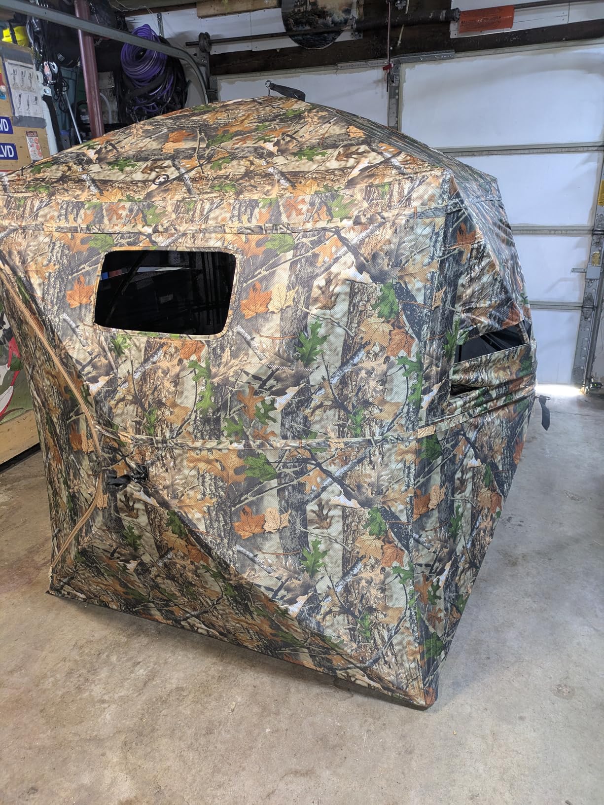FUNHORUN Hunting Blind 270/360 Degree See Through Ground Blind, 2/3 Person Soft Material Pop-Up Camouflage Tent, Easy-Fold Portable Concealed Shelter with Carrying Bag customer photo 1