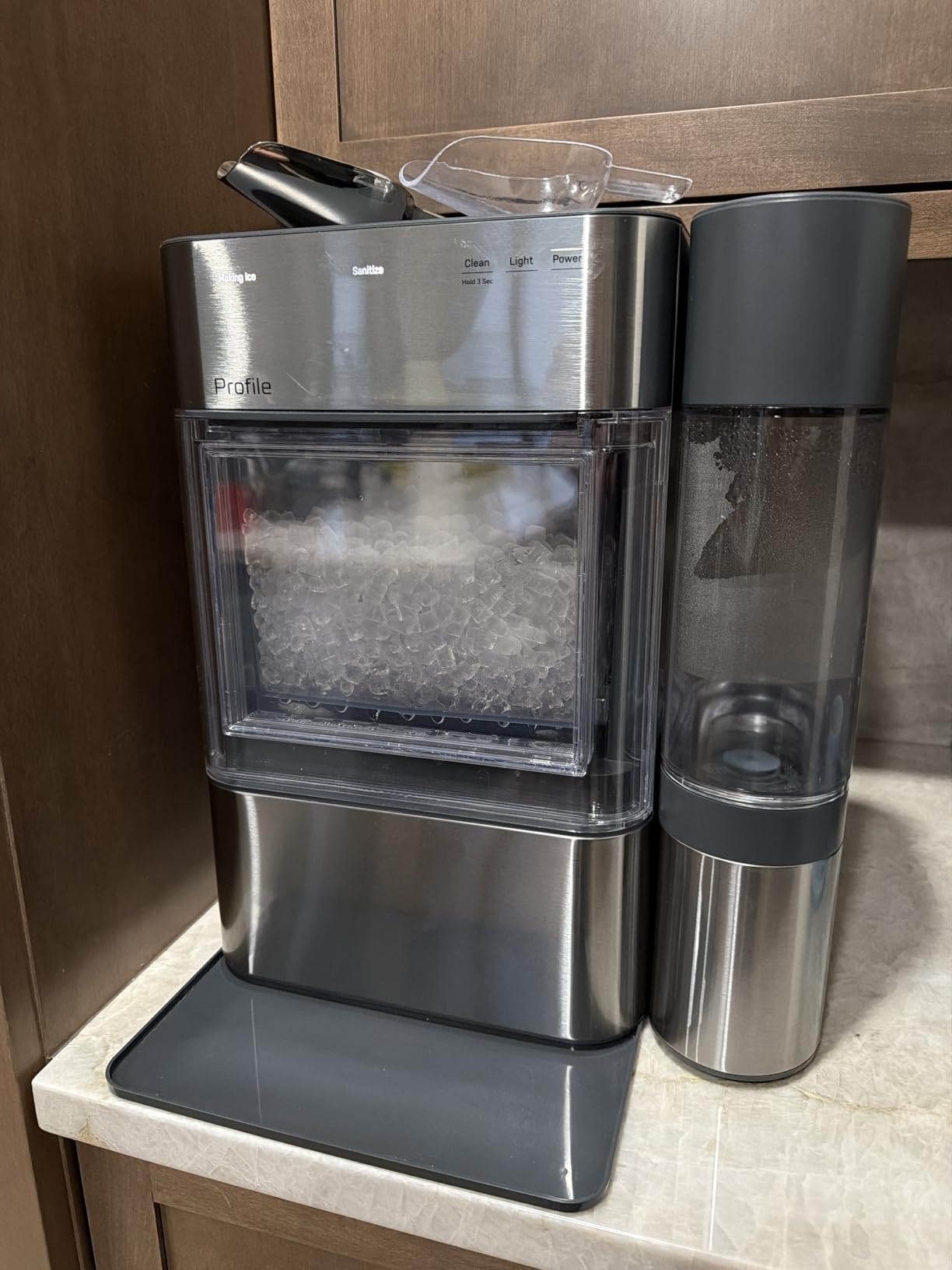 GE Profile Opal 2.0 Ultra Nugget Ice Maker with Scale Inhibiting Filter, Scoop Included, 38 lbs in 24 Hours, Pellet Ice Machine with WiFi & Smart Connected, Stainless Steel customer photo 1