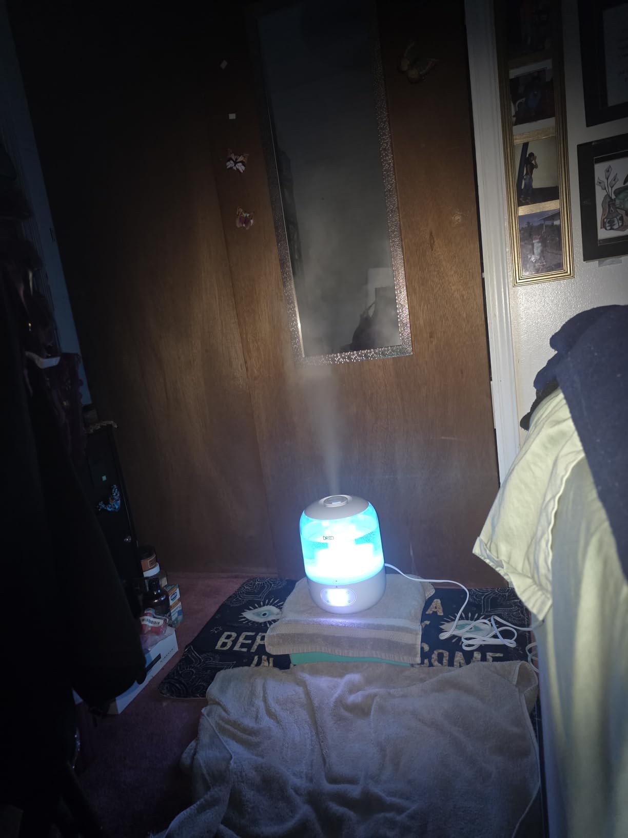 DREO Humidifiers for Bedroom, 3L Top Fill 30H & 26dB Quiet Runtime for Large Room, Cool Mist Ultrasonic Humidifier with Humidity Sensor, Night Light for Home, Baby, Nursery, Plants, New Edition customer photo 2