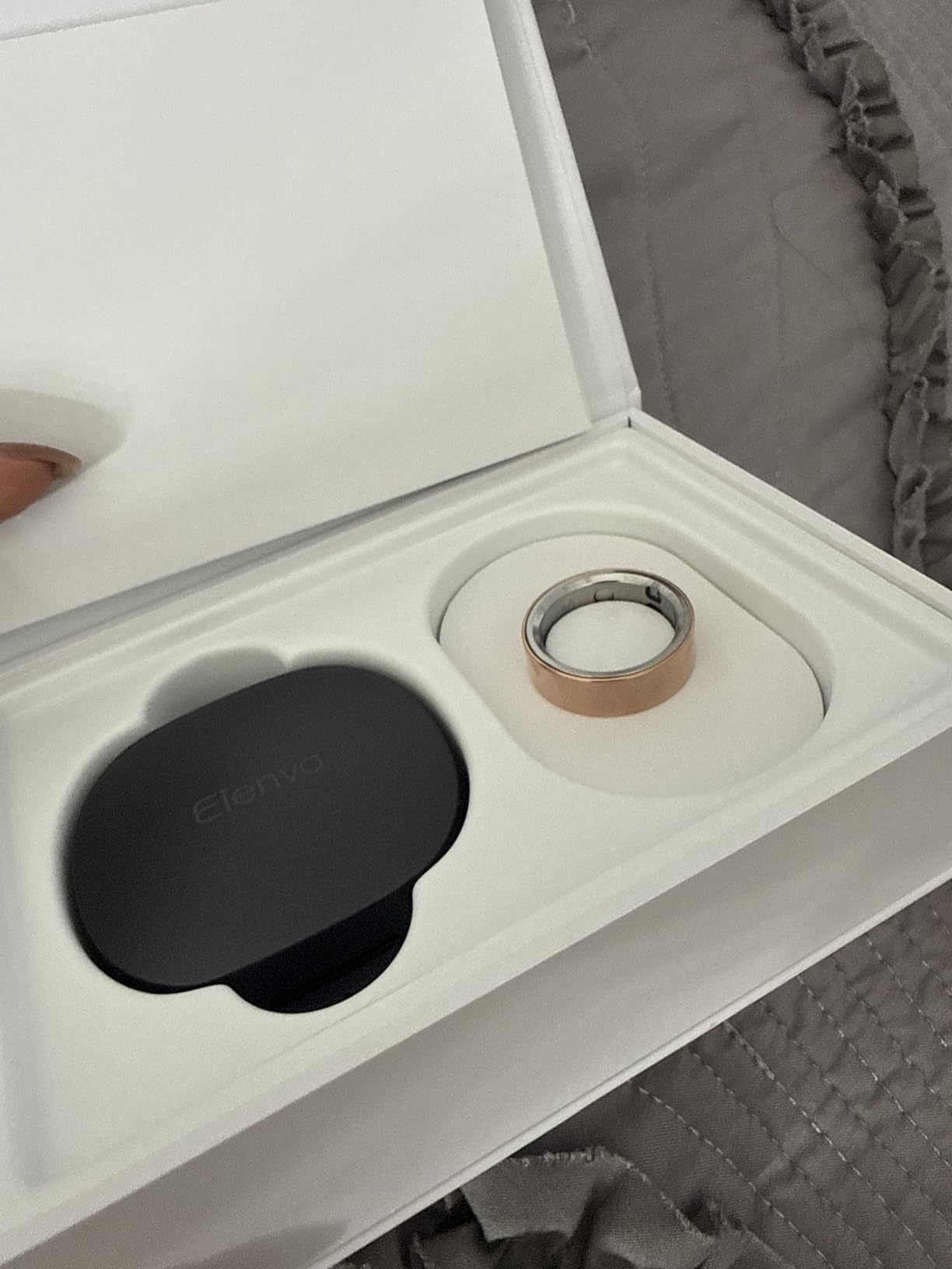 Smart Ring Health Tracker 5ATM Waterproof Sport Ring Exclusive Vibration Alerts Titanium Blood Oxygen/Sleep/Emotional Management Women Cycle Prediction Compatible with iOS/Android customer photo 2