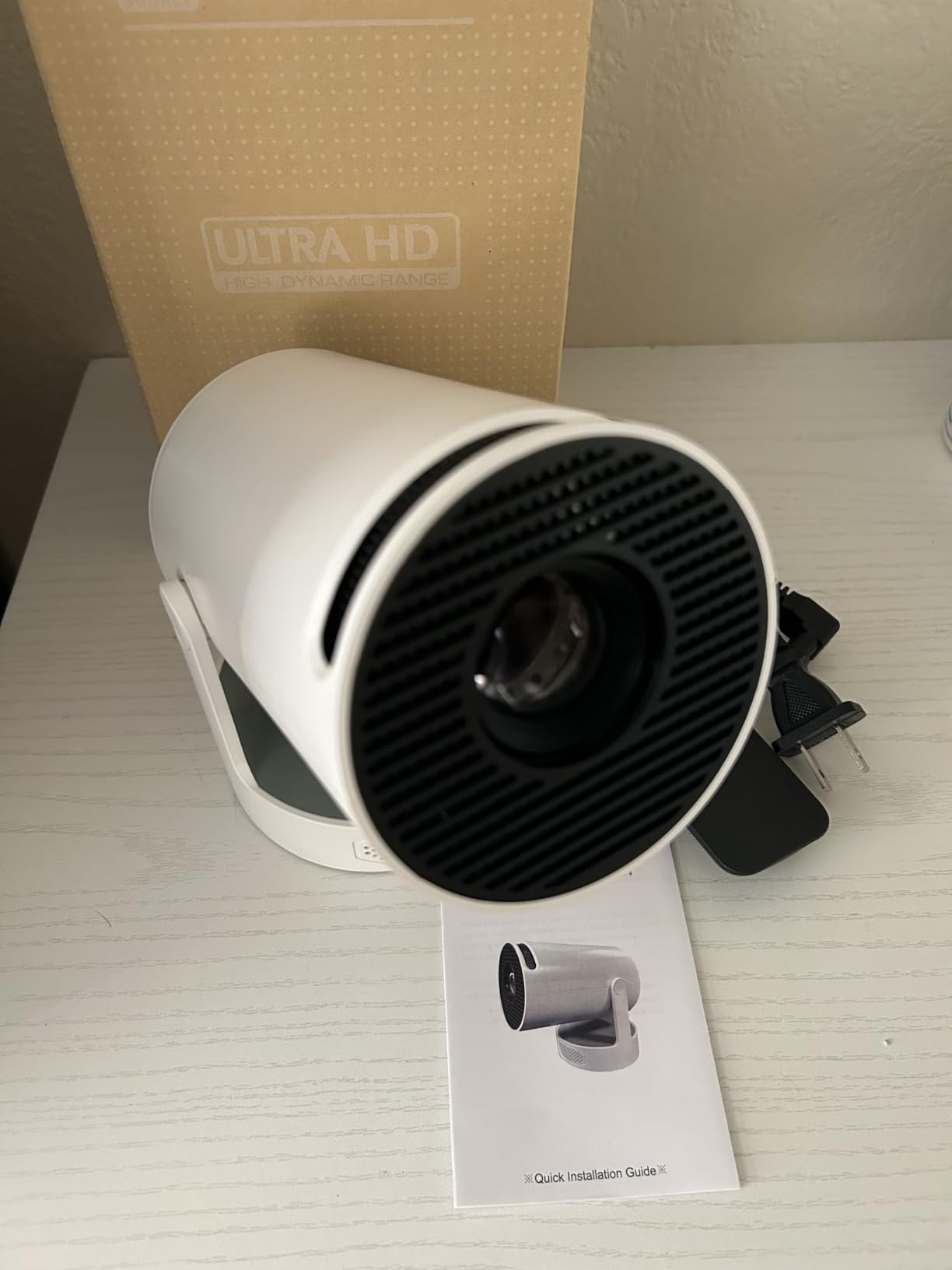 Mini Projector with WiFi and Bluetooth, Smart Portable Movie Projector 4K Support, 300 ANSI, 5W Base Speaker, 220° Rotation, Auto Vertical Keystone, Compatible with USB/HDMI/TV Stick/Laptop/Smartphone customer photo 2