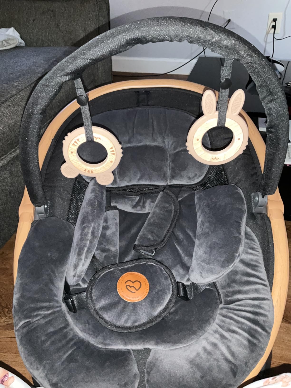Baby Swings for Infants, Fasonbaby Bluetooth Infant Swing with Music Speaker with 3 Seat Positions, 5 Speeds and Remote Control - Portable Baby Swing for Indoor and Outdoor (Black) customer photo 2