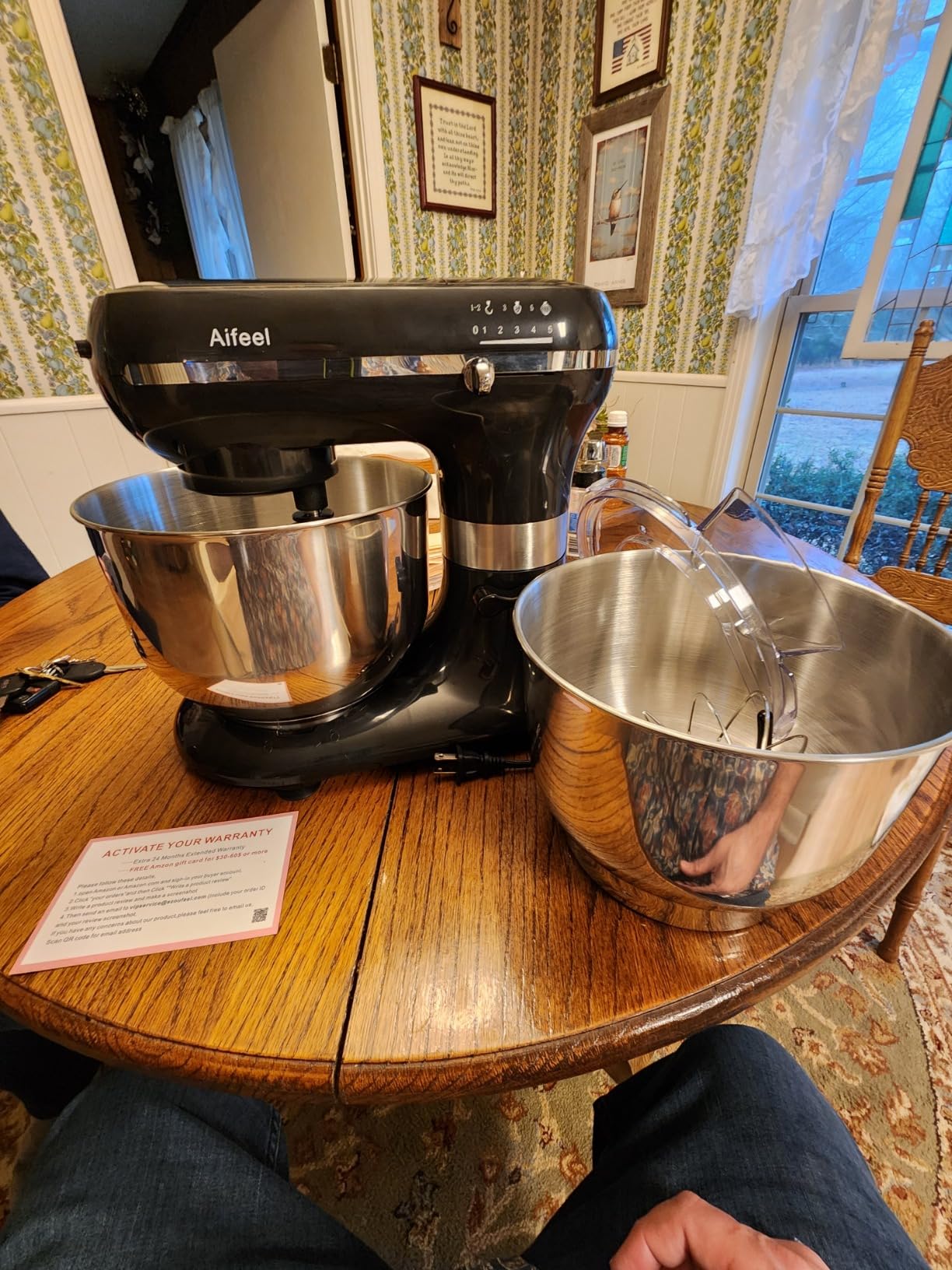 Aifeel Stand Mixer, 6.5QT Tilt-Head Electric Stand Mixer, 700W DC Motor with Low Noise, Kitchen Mixer with Dough Hook, Beater, Whisk, Dishwasher-Safe Attachments for Baking (Black) customer photo 2