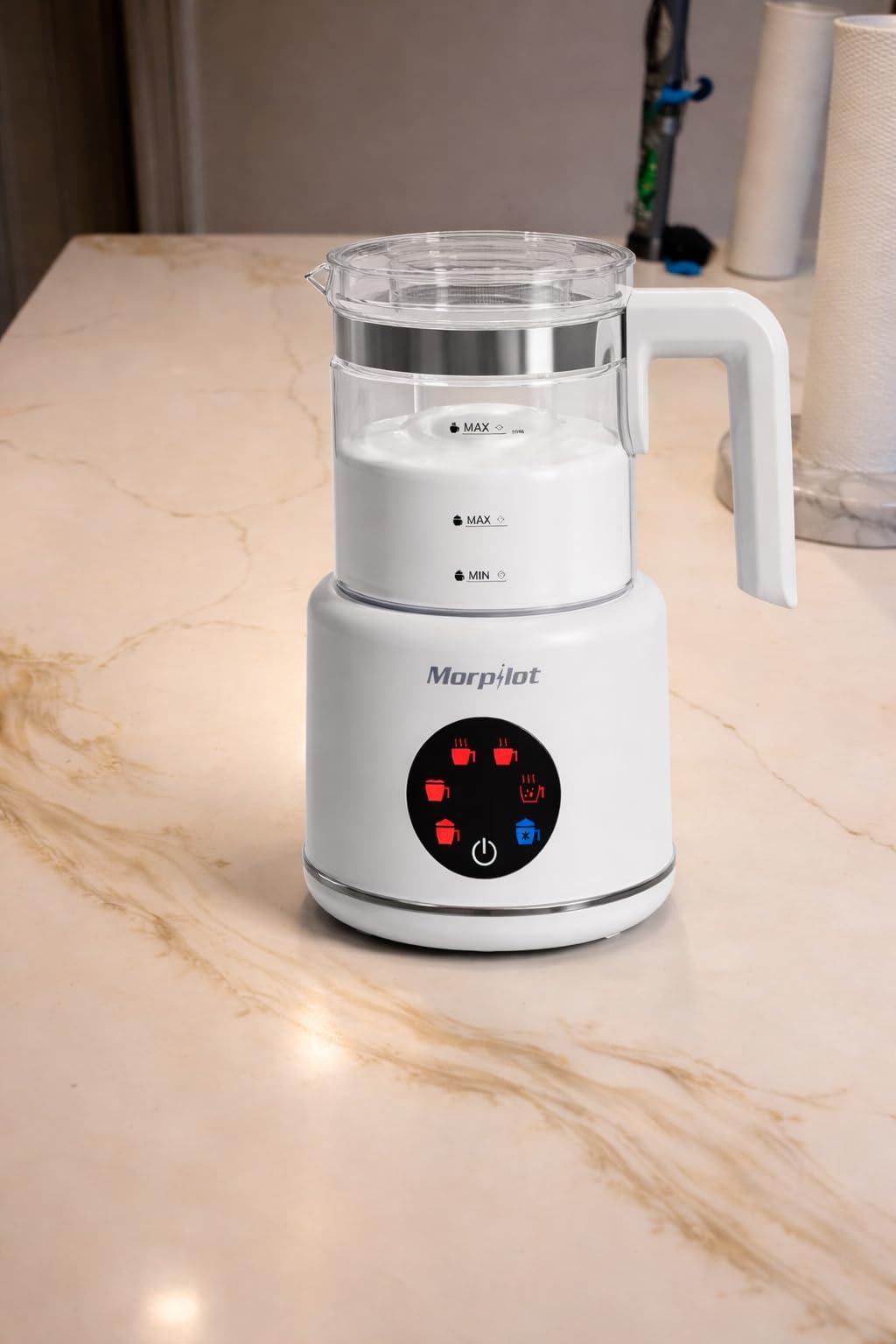 Large Electric Milk Frother and Steamer, 16.9oz/500ml Milk Steamer and Frother for Latte or Hot Chocolate, Dishwasher Safe, BPA Free, 6 Functions, Enjoy Perfect Milk Froth in 2 Min customer photo 1