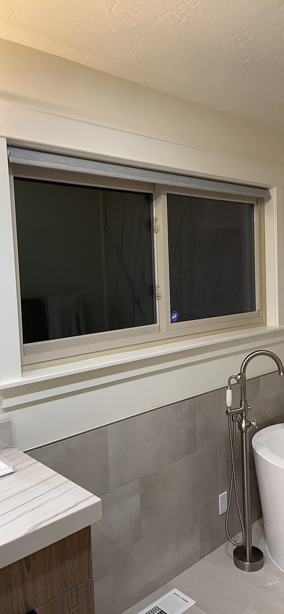 Graywind Motorized Solar Shades Light Filtering Mesh Shade Compatible with Alexa Google Remote Control Window Blinds with Valance for Smart Home Office Business, Custom Size (3% Openness Beige) customer photo 2
