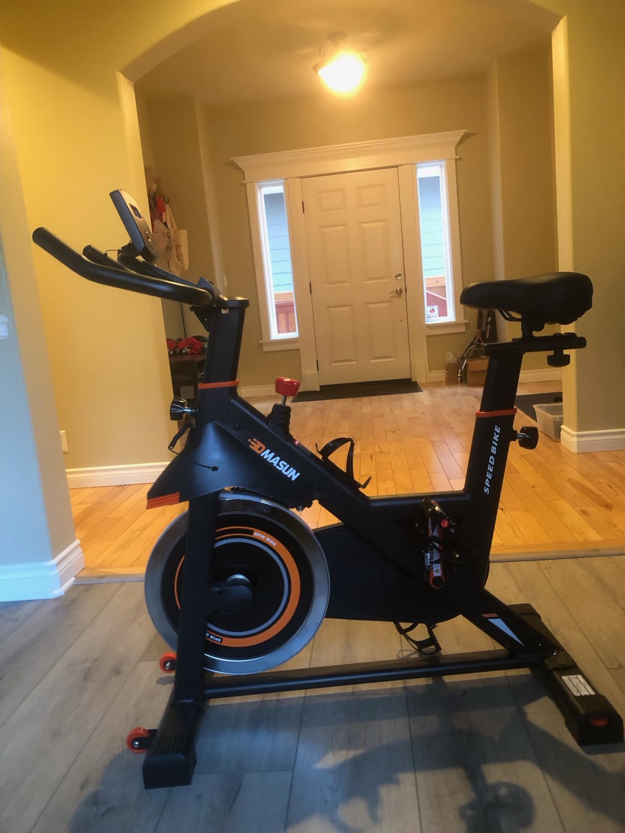DMASUN Exercise Bike, Silent Magnetic Resistance Stationary Bike for Home with 330 LBS Capacity, Pedals with Anti-loosening Nuts, Indoor Bike with Comfortable Seat Cushion, Digital Display with Tablet Holder customer photo 1