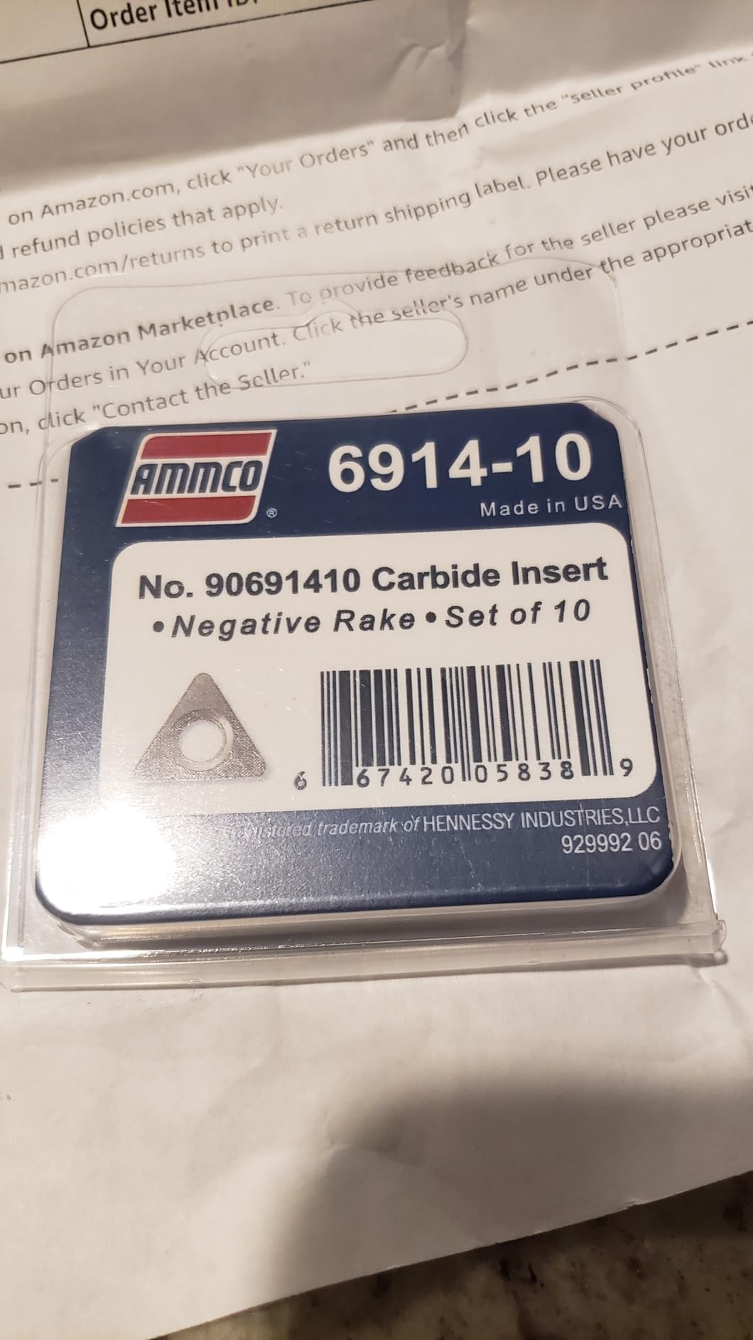 AMMCO 6914-10 Negative Rake Carbide Insert (10 Pack) customer photo 2
